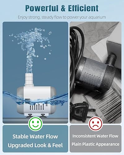 Miniatura 6 de Pawfly Bomba de fuente pequeña, bomba de agua sumergible de 130 GPH para fuente, mini bomba de agua de 8 W con elevación alta de 2.6 pies, bomba de