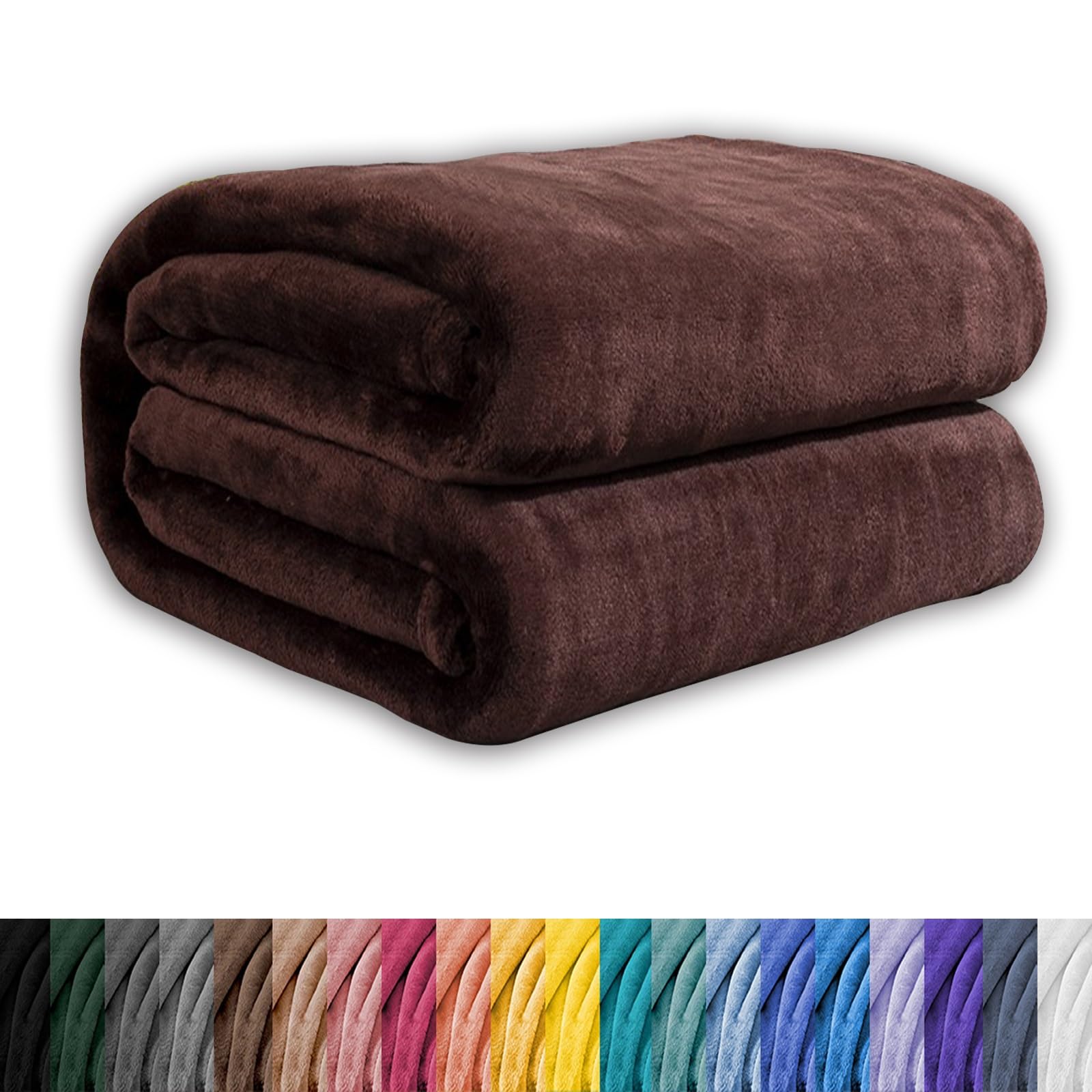 GAIFNAG Christmas Fleece Throw 160 x 180 cm Soft, Fluffy, Lightweight and Cozy Solid Design Over Sofa Bed Settee Soft Blanket for Sofa/Couch/Bed Throw/Single Size, Brown