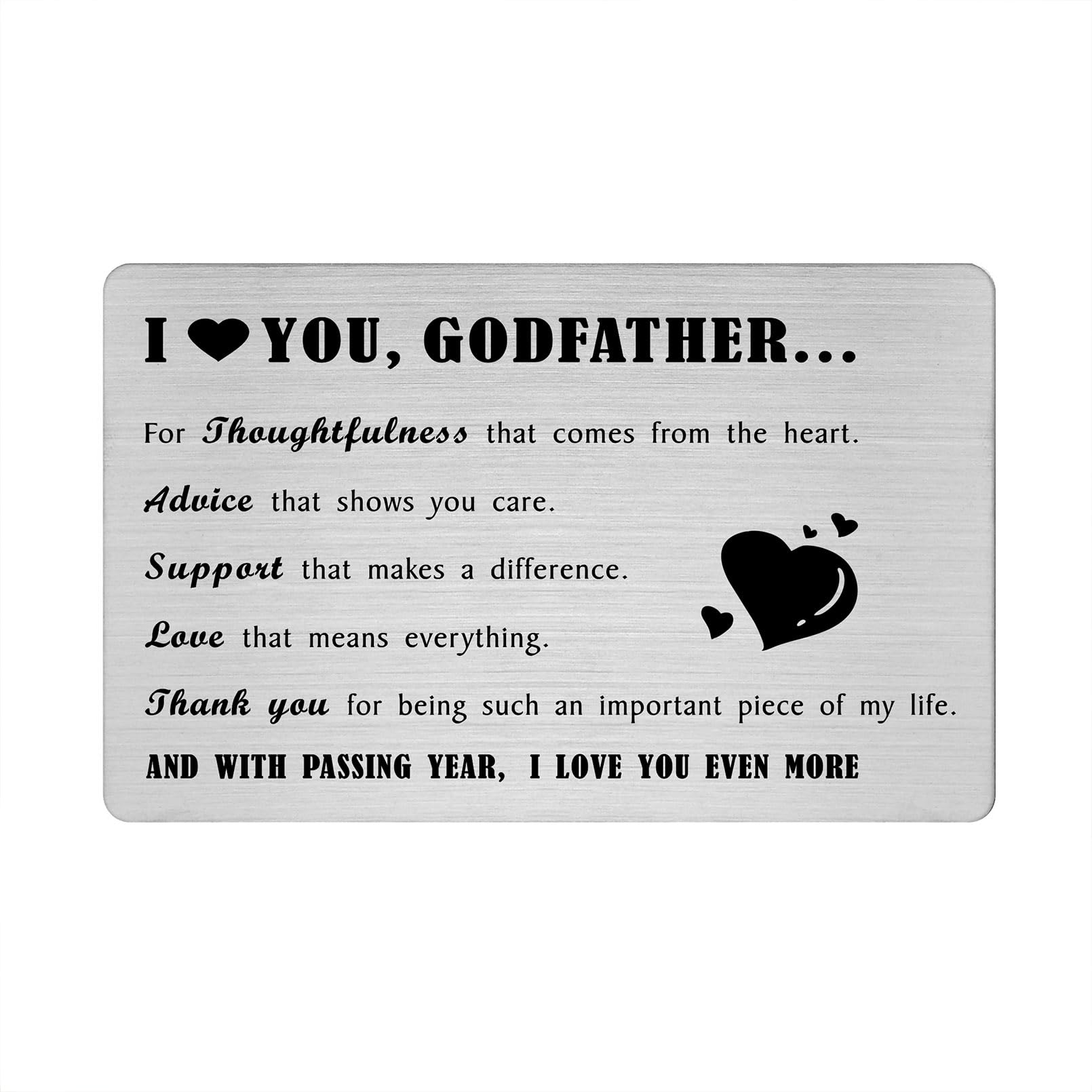 Richesele Godfather Fathers Day Card from Godchild, Laser EngravedI Love You Godfather Gifts