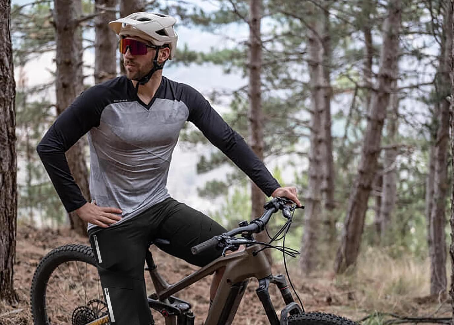 Lo.gas Mountain Bike Shorts for Men,3D Padded Loose-fit Cycling Biking Bicycle Shorts Mens with Underwear Zipper Pockets - Image 7