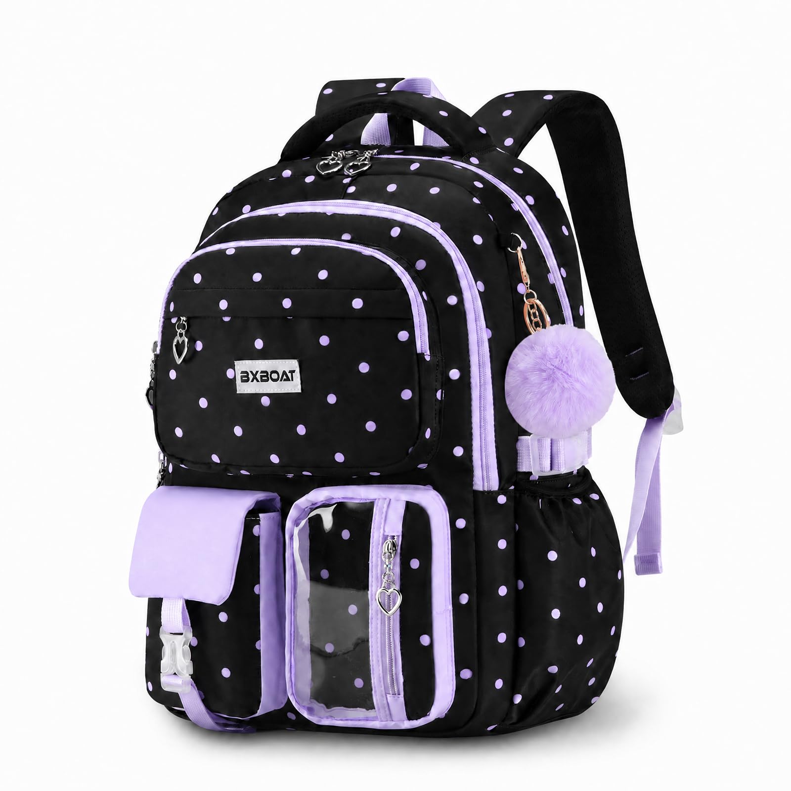 Amythe Mochila Escolar Niñas Clases de 1 a 6 Grande Ligero, Morado