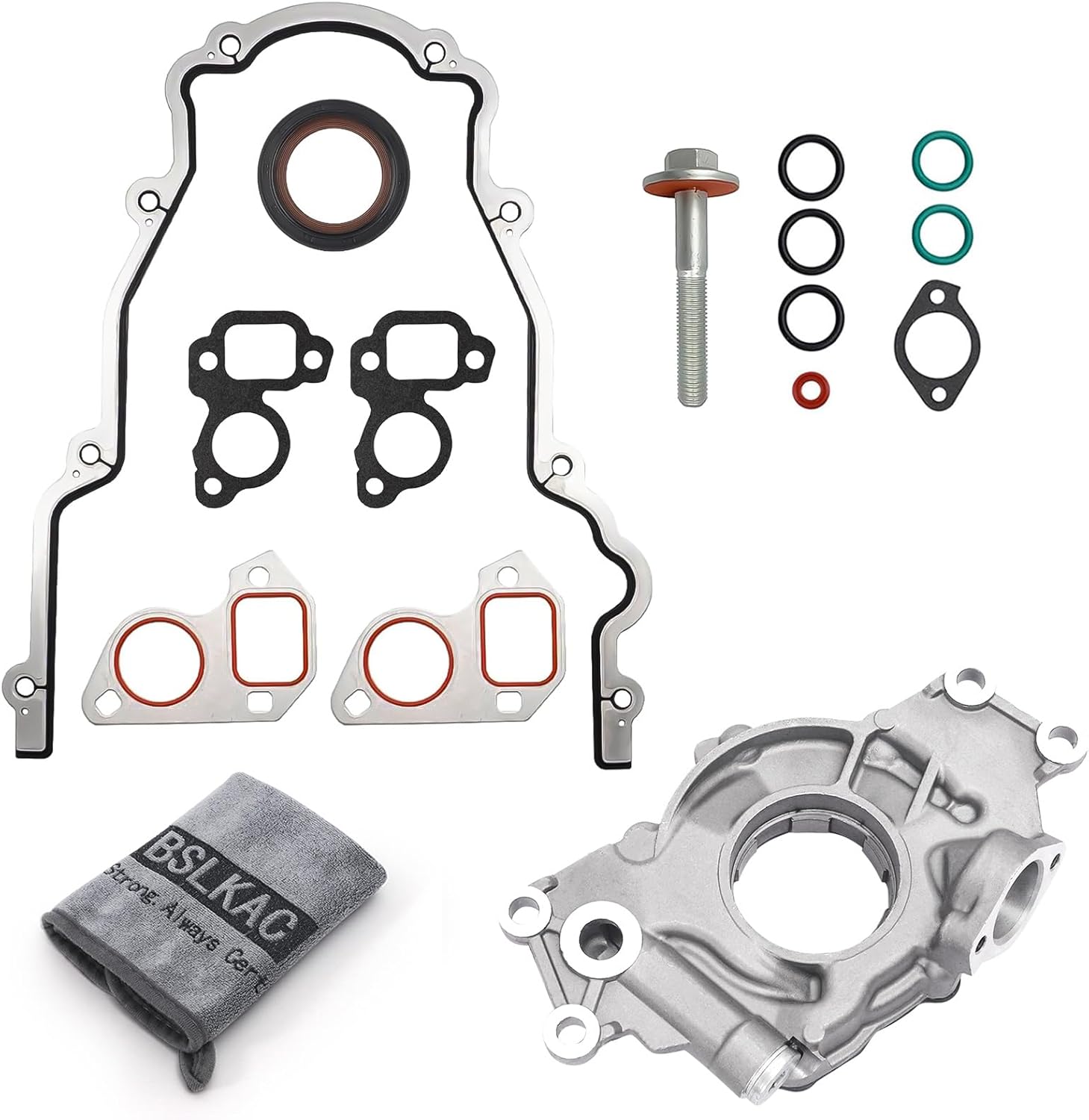 High Volume LS Oil Pump Kit M295HV with Gaskets & Balancer Bolt for GM 4.8,5.3,6.0L V8 Engines Compatible with Chevrolet Silverado Avalanche Suburban Tahoe Trailblazer GMC Sierra (1999-2020)