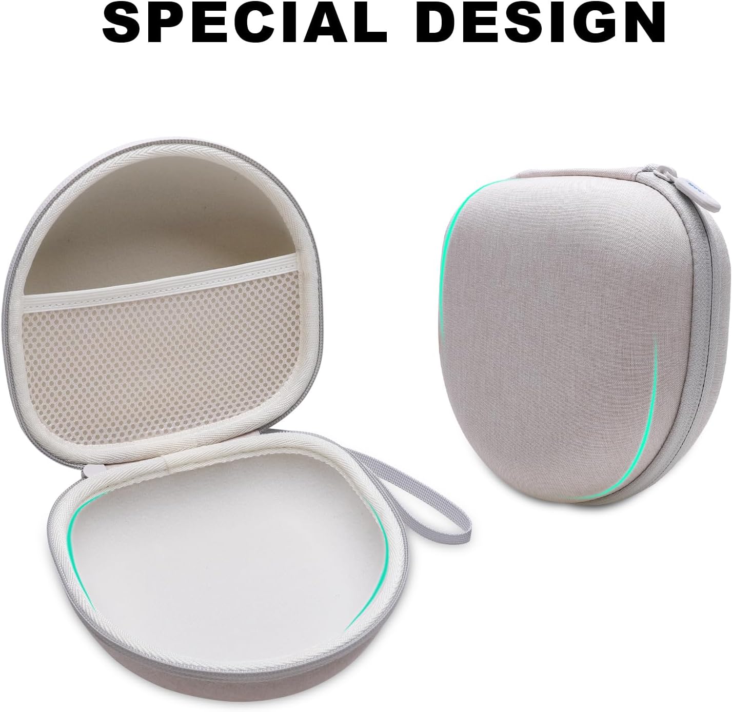 Headphone Case Compatible with Beats, Skullcandy, JBL, JLab, Monster Persona 3rd/5th/6th ANC, QearFun, Soundcore Q20/Q20i/Q30, BERIBES, TOZO, KVIDIO, Picun Foldable Headphones, Cream - Image 6