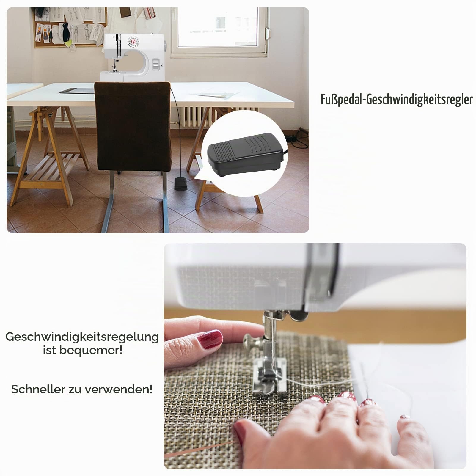 Nähmaschine, verbesserte Multifunktions-Nähmaschine mit 12 Stichen, Doppelfaden, 2 Geschwindigkeiten, umgekehrtes Nähen, Mini-tragbar für Anfänger