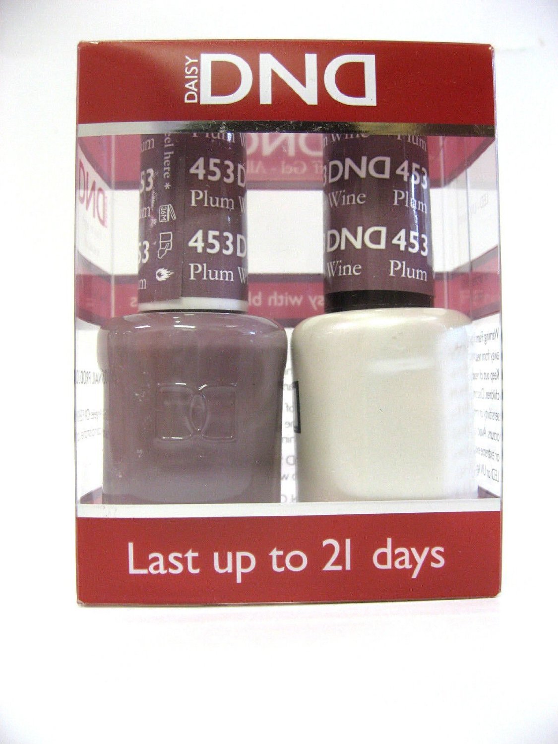DND Gel & Matching Polish Set #453 - Plum Wine. Buy 5 any colors get 1 Diamond super fast drying top coat 0.5 oz Free