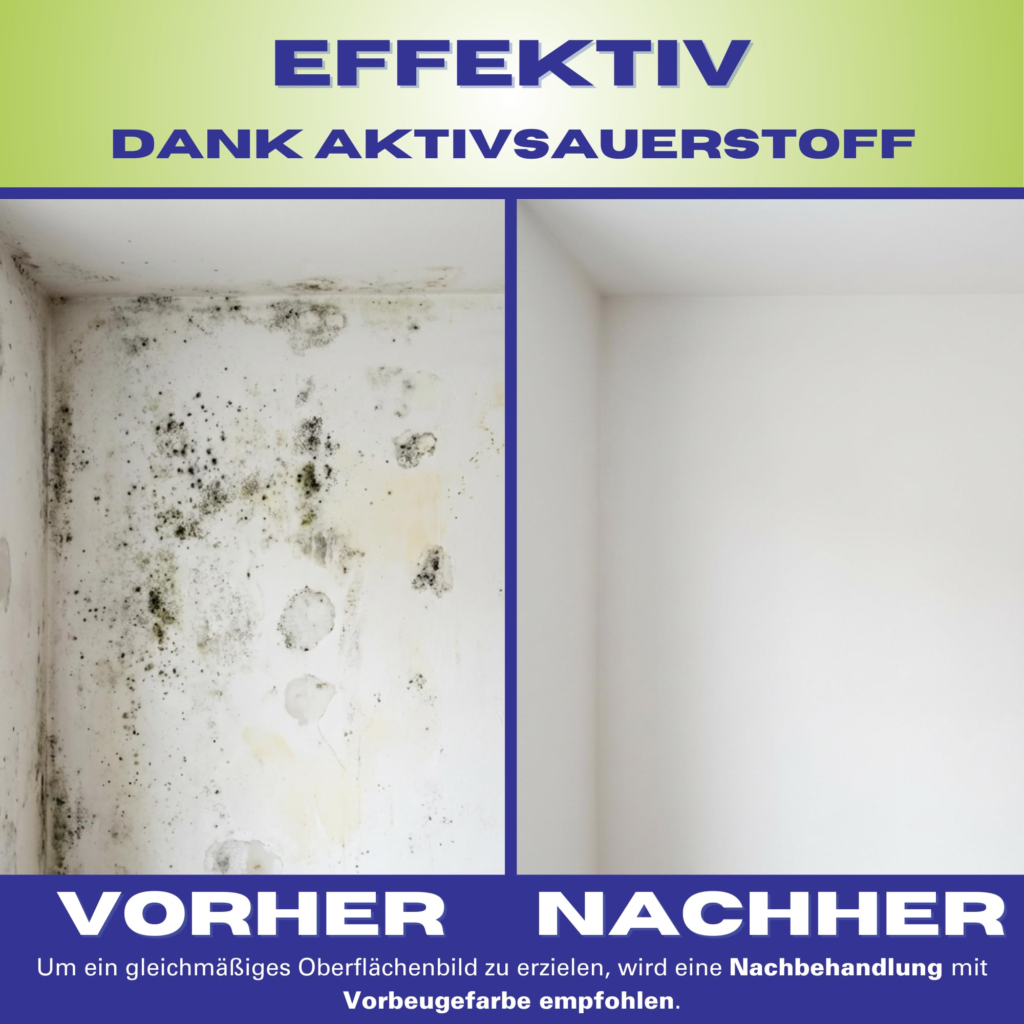 Schimmelentferner MuS PROFI, chlorfrei und auf Basis von Aktivsauerstoff, effektiv für Wand, Tapete, Bad, Fugen, Decke, Beton, Fassaden uvm. (2,5 L Kanister)