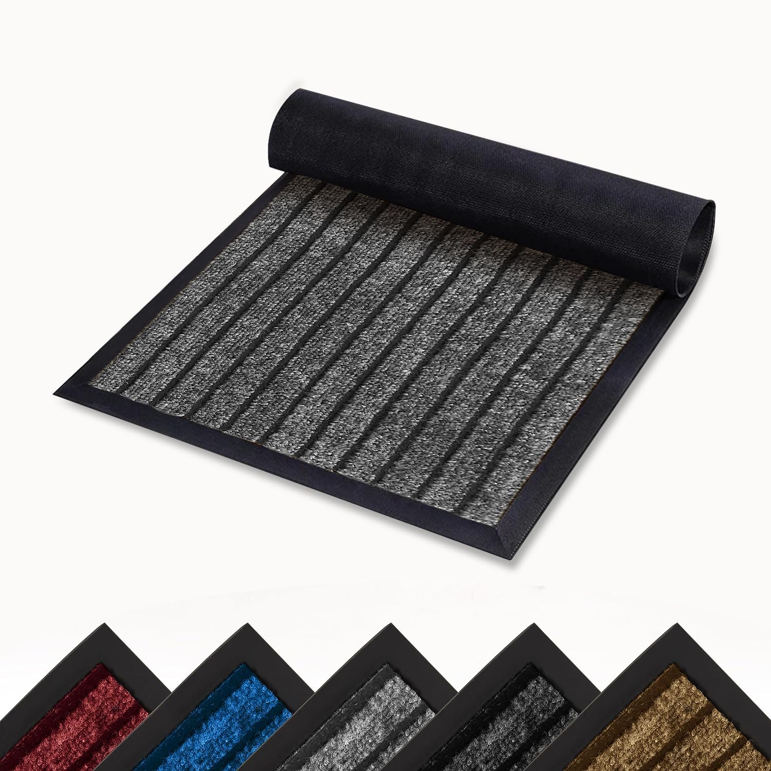 Imperial Rooms Grey Door Mat Non Slip – Rubber mat 50x80cm Machine Washable Door Matts indoor Dirt Trapper Super Absorbent Door Mats Outdoor
