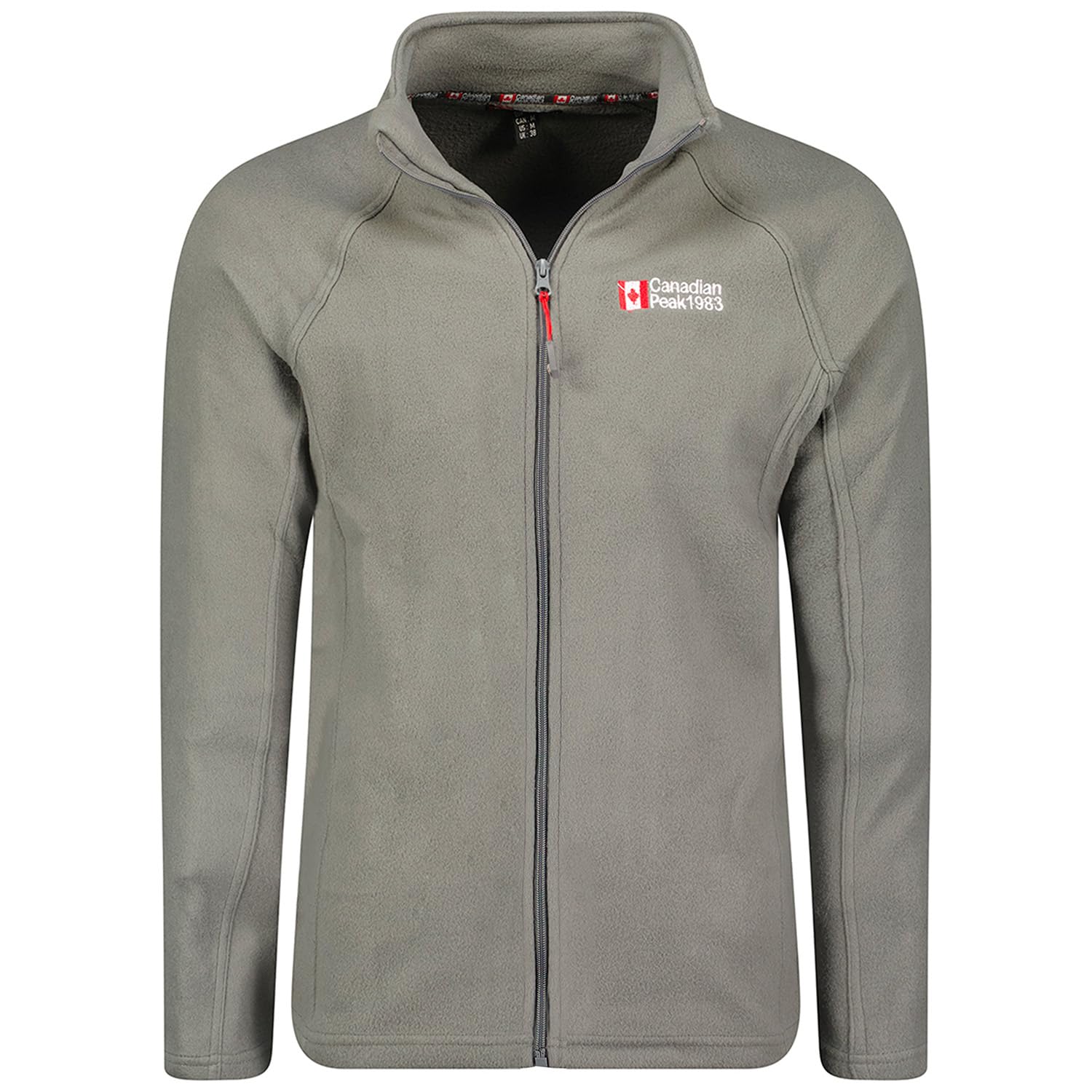Canadian Peak Men's Gris Fonce Tugeak Fz - Polaire Epaisse Homme Chaude Fermeture Zip - Veste Sweats Hiver Chaud Hommes Doux - Sweat Doublure Longues Manches - Automne Hiver ( L)