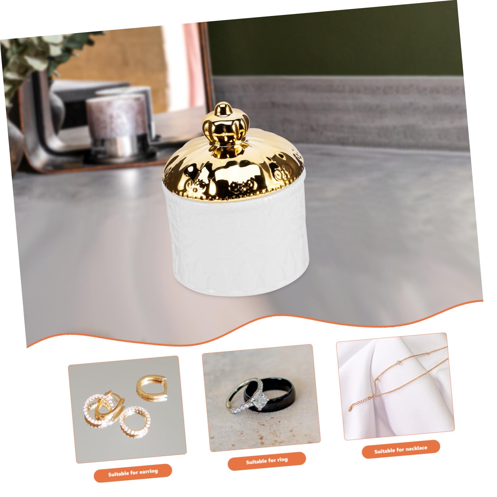 4 cajas de joyería pequeñas cuadradas para joyas, anillos, anillos, collares, cajas de recuerdo, joyas, pendientes, soportes de cerámica