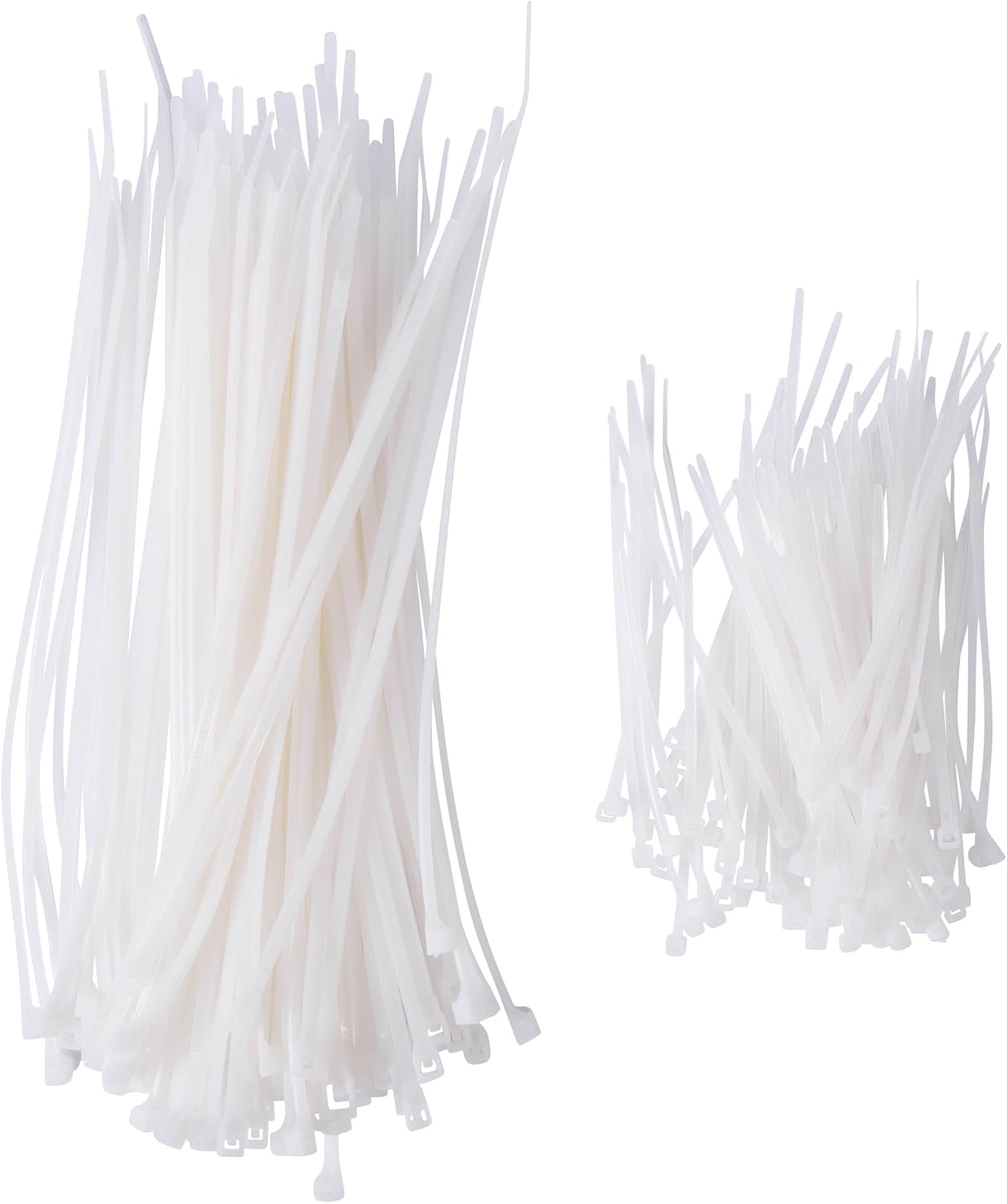 Gardner Bender 10098NL Assorted Cable Ties, 4 & 8 Inch., 18 & 45 lbs. Tensile Strength, Wire/Cord Management Industrial and Household Use, Nylon Zip Tie, 200 Pk., Natural White