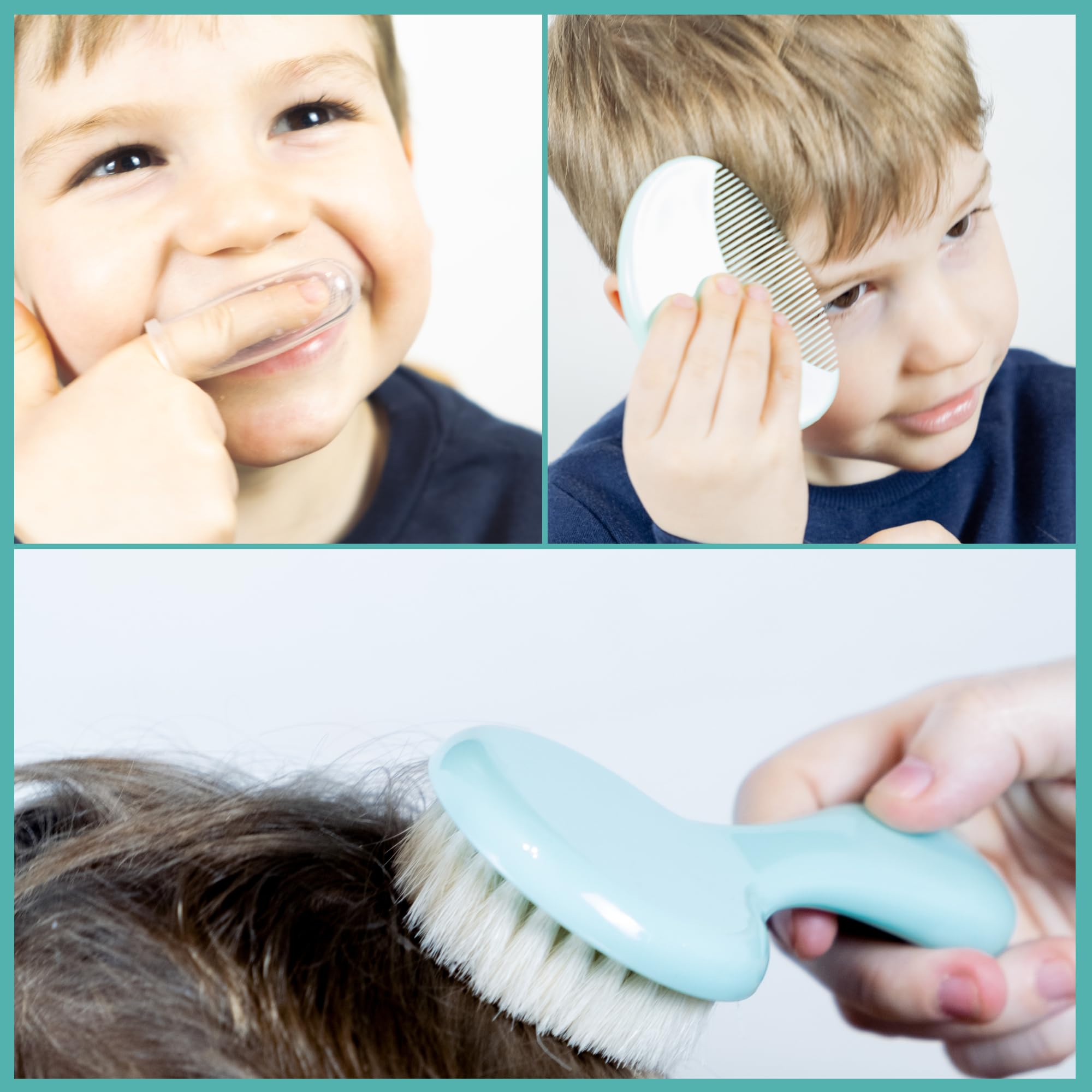 Set de soins pour bébé nouveau-né. Kit hygiène pour bébé complet avec coupe-ongles, citron, ciseaux, thermomètre, douche, seringue bébé, brosse, peigne et sacamoc. Trousse de voyage pour