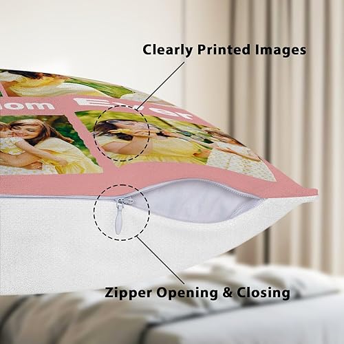 Miniatura 6 de Best Mom Ever Personalized Pillowcase  Custom Photo Collage Throw Pillow Cover, Gift for Family, Couple, Christmas, Mother's Day & Birthday