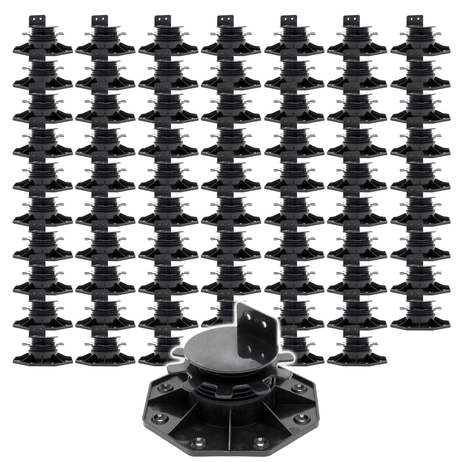 XPOtool Set 70 supporti per pavimenti galleggianti, Altezza regolabile 33-​64mm Max 2700 kg, Piedini Decking
