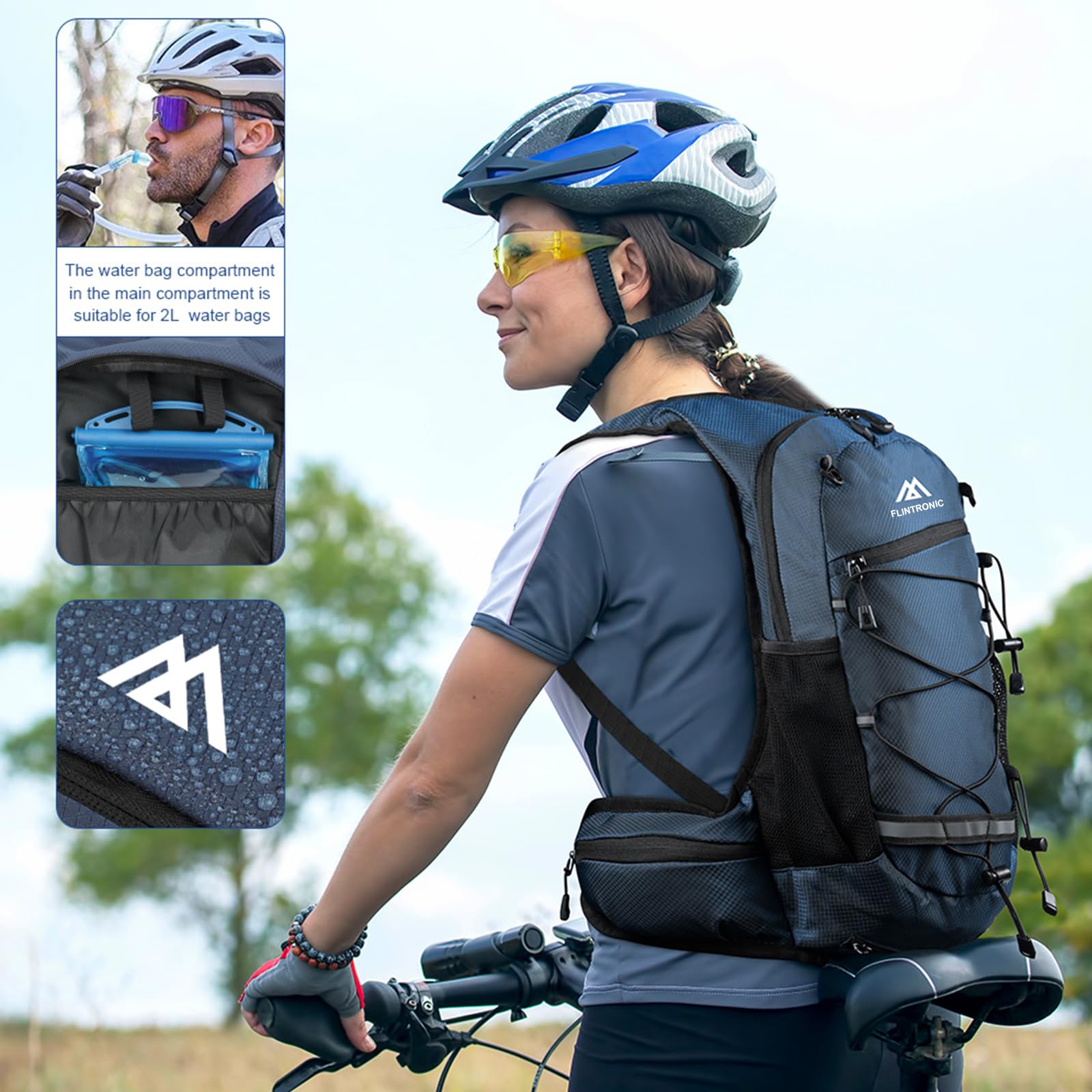 flintronic Mochila de ciclismo Ligera para Hombre Mujer Ciclismo Camping