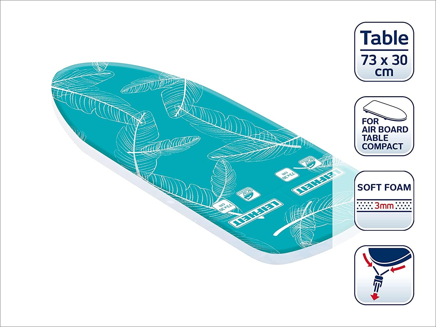 Leifheit Ironing Board AirBoard Compact Table, Ironing Board, 73 x 30 cm, 72583