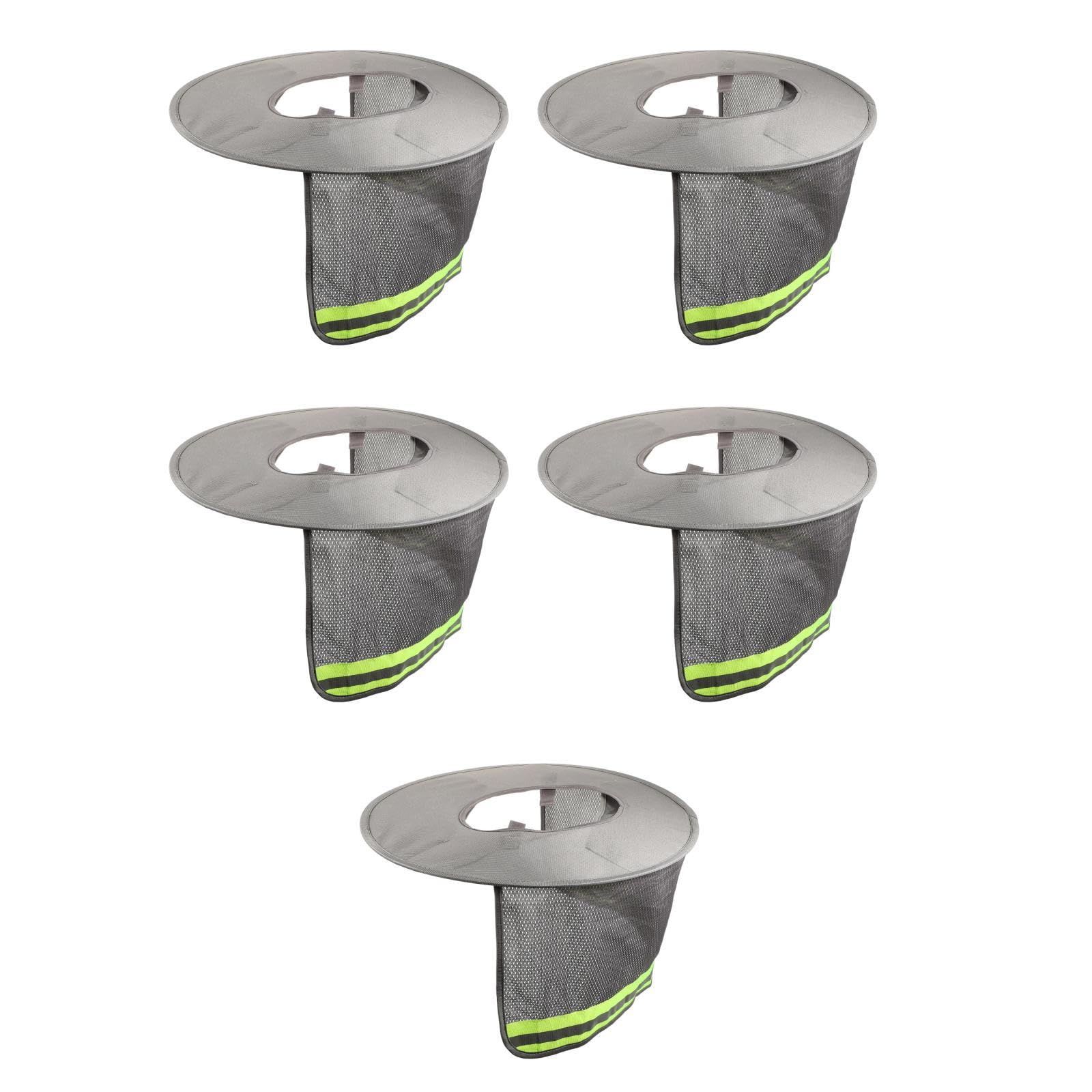 Tofficu 5 Piezas Protector Solar para Casco Construcción Transpirable con Visera y Cuello Reflectante Accesorio Ligero y Cómodo para Trabajos