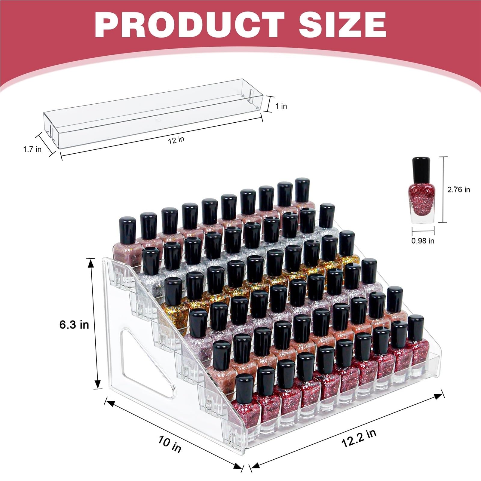 Organizator Przezroczysty Organizer Na Lakiery Do Paznokci, Wielofunkcyjny Ekspozytor Lakier Paznokci(6-Tier)