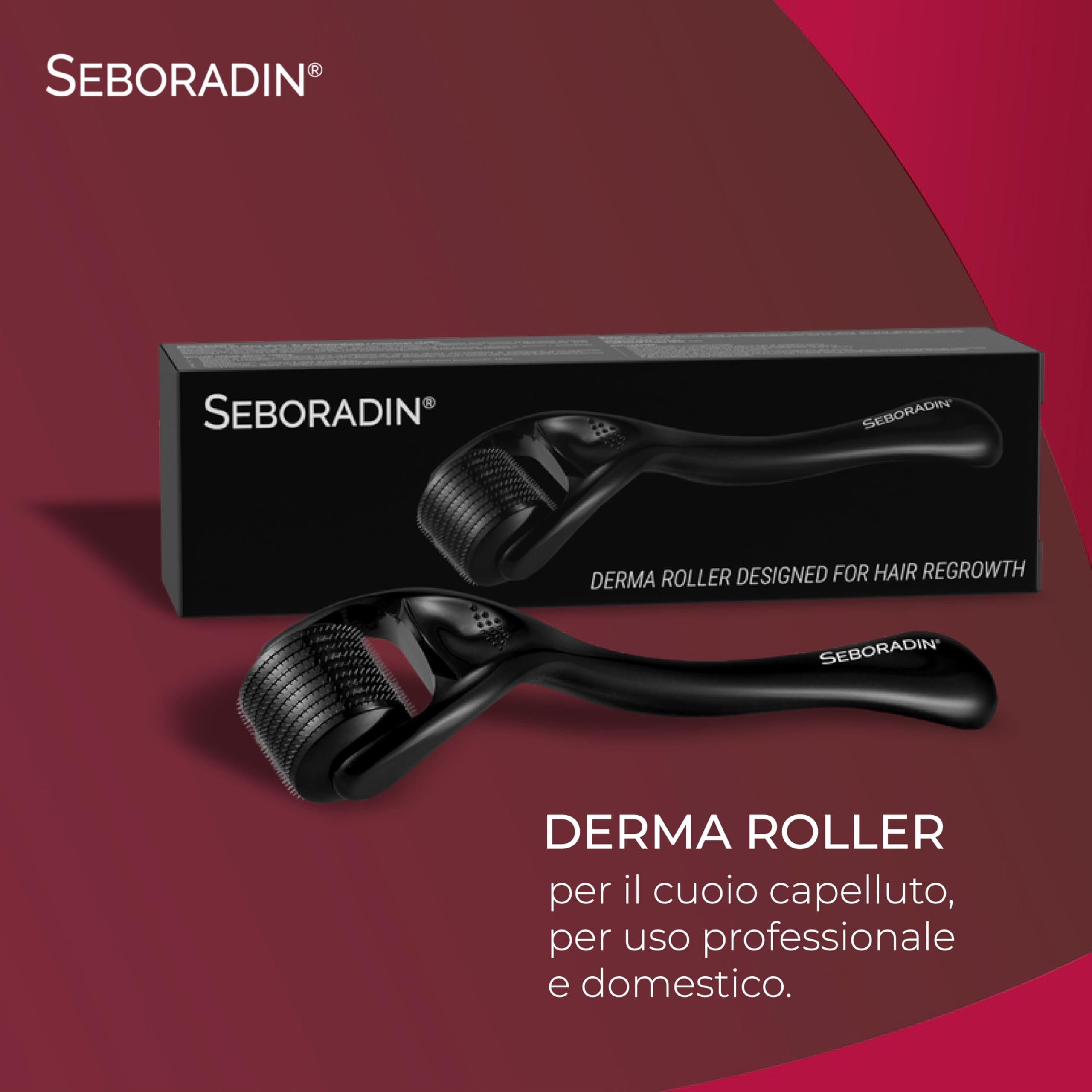 Seboradin PRO Uomo – Fiale, Derma Roller, Siero Notte, Shampoo, Lozione | Scrub Pelle Capelli, Crema Viso, Gel Doccia 2in1, Pro Care Complex – linea uomo anticaduta