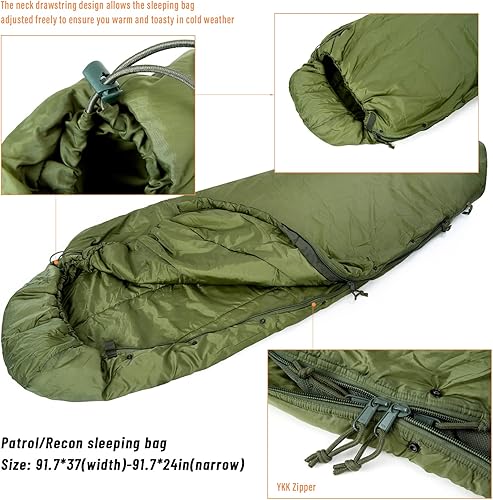 Miniatura 3 de MT Sistema de sacos de dormir modulares militares del ejército, múltiples capas con cubierta Bivy para todas las estaciones, bosquemulticámara