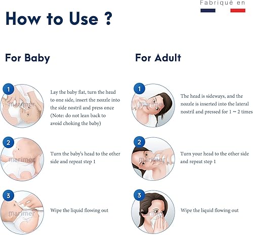 Miniatura 9 de Spray nasal salino natural, 3.38 fl oz (3.4 fl oz) Agua de mar isotónica al 0.9% para limpieza nasal diaria e hidratación, sin drogas