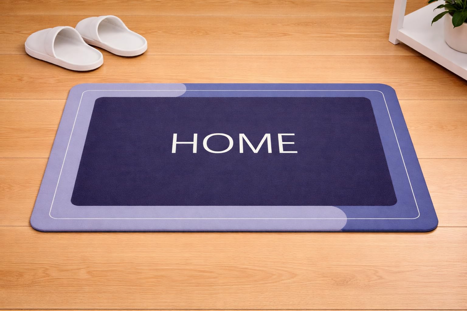 Welcome Doormat with 'Home' Text, Rectangular, Indoor Outdoor Floor Mat (Grey)-image-7