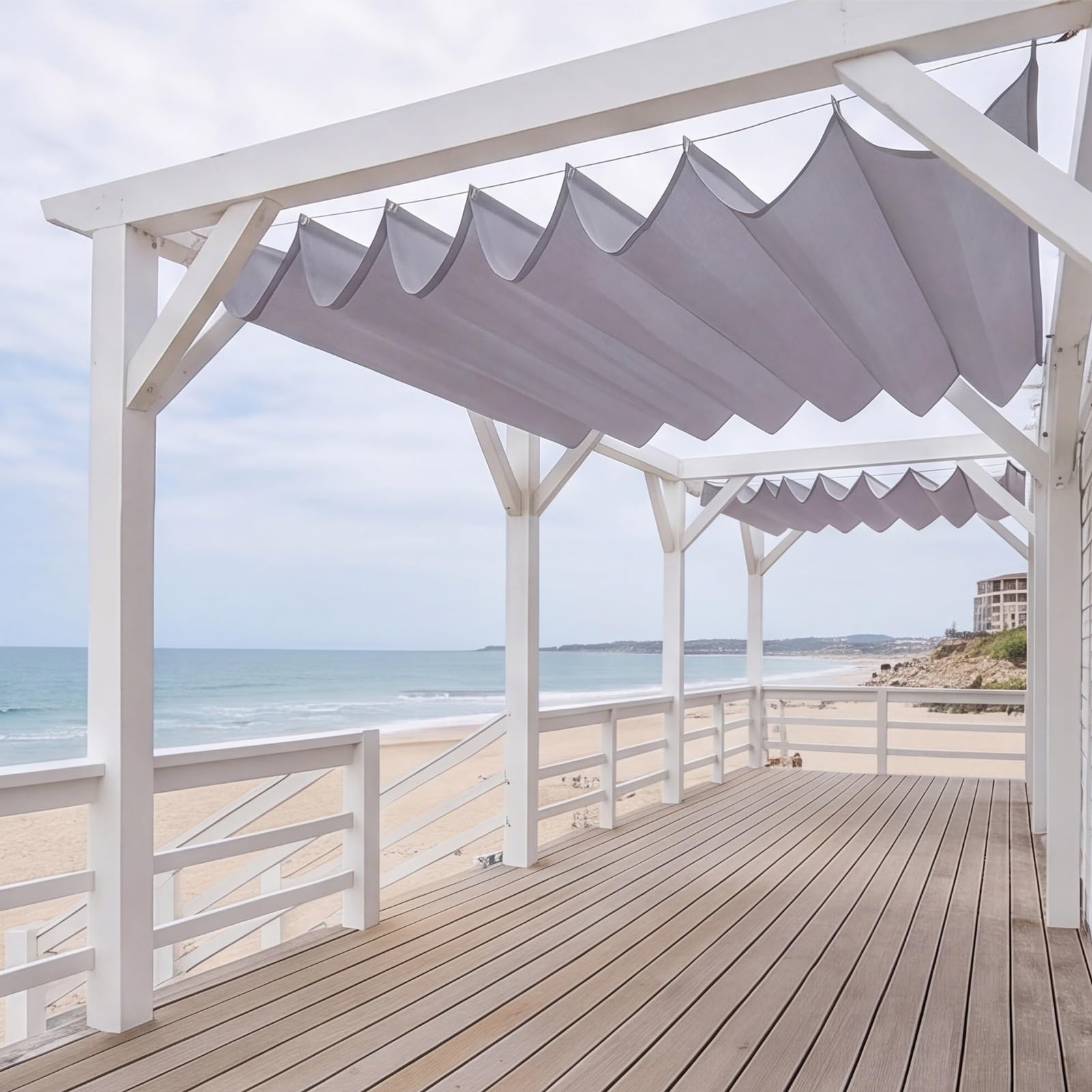 Wysuwana żagiel zacieniający 210 x 240 cm pergola regulowana ochrona przed promieniowaniem UV łatwe do zawieszenia wodoodporna chowana osłona zadaszenie zadaszenie do ogrodu weranda na patio grill