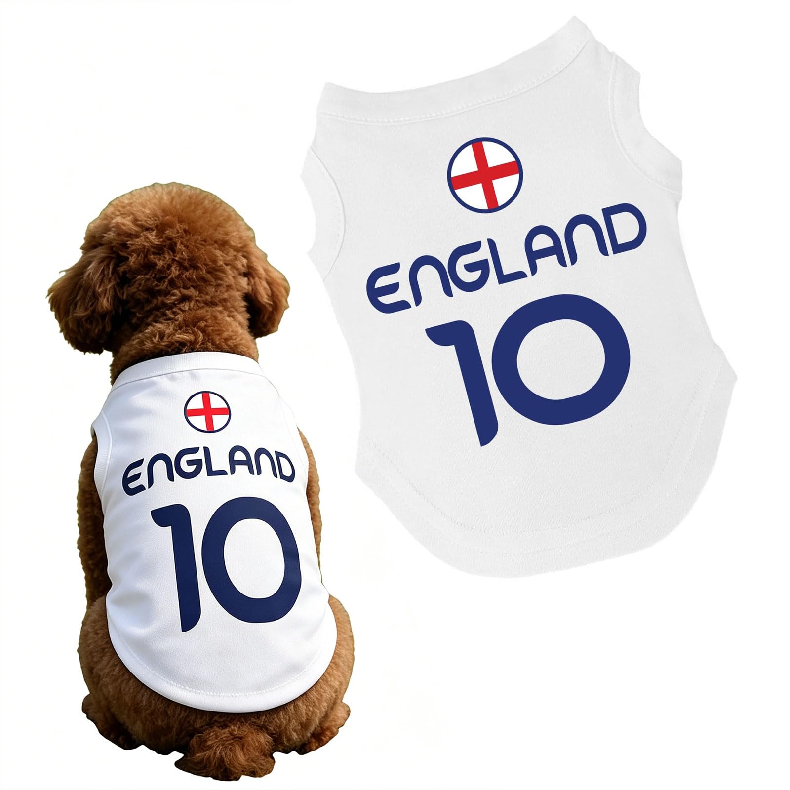 Dog Football Jersey, Soccer Shirt for Pets, Polyester Mesh, Sleeveless, Sizes S-5XL, Multiple Countries