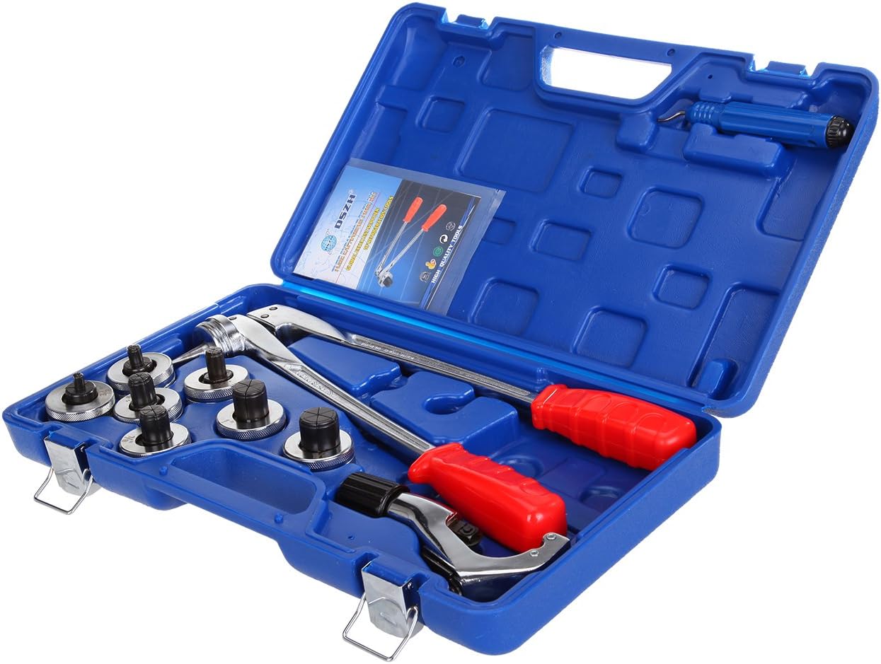 PanelTech 1/4" 1-5/8" 7-Head Tube Expander Plumbing Pipe Copper Air Conditioning Tools Kit