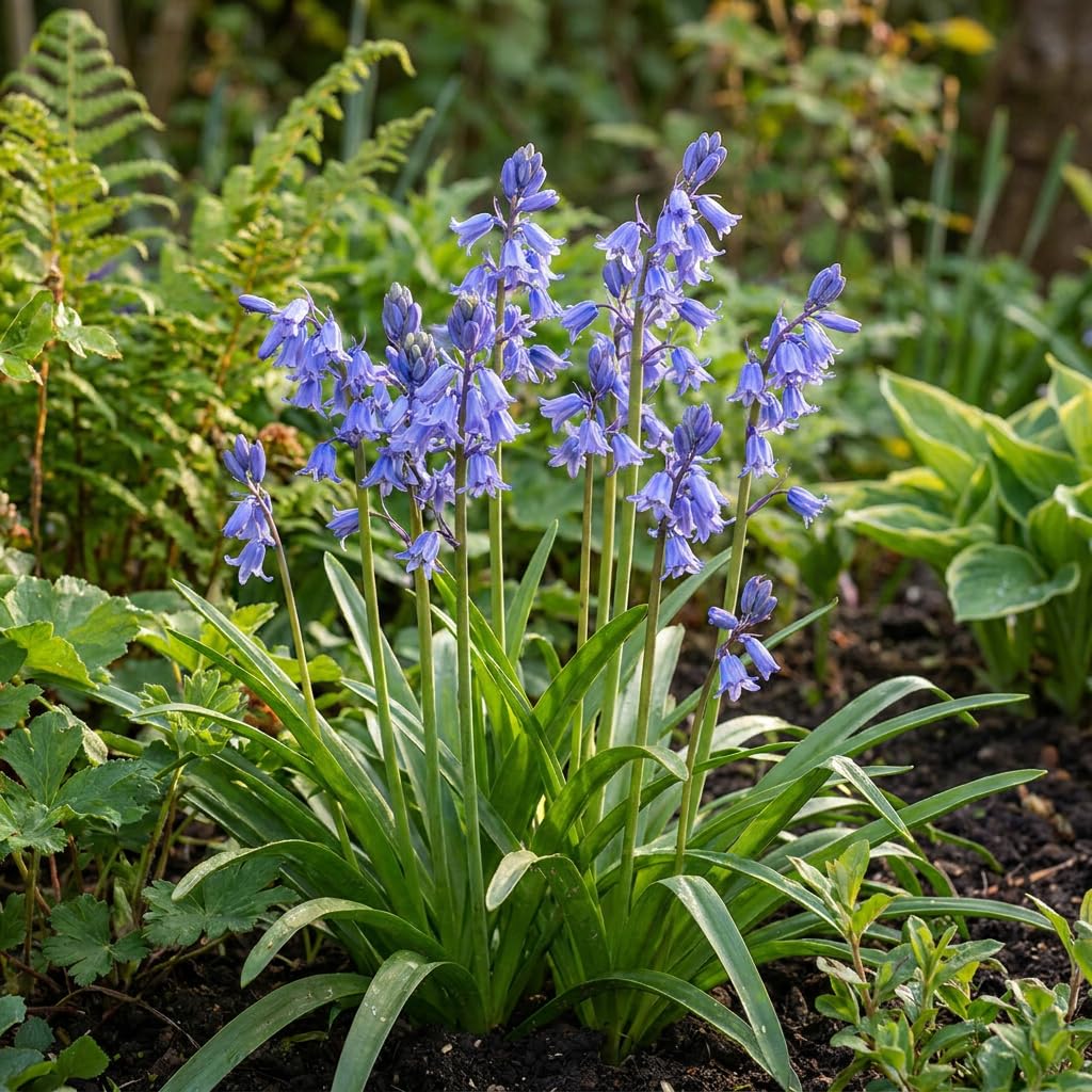 Green boutiQ - 80x Hyacinthoides non Scripta - Jacinthe des bois - Bleu - Bulbe naturalisant - Calibre 7/8