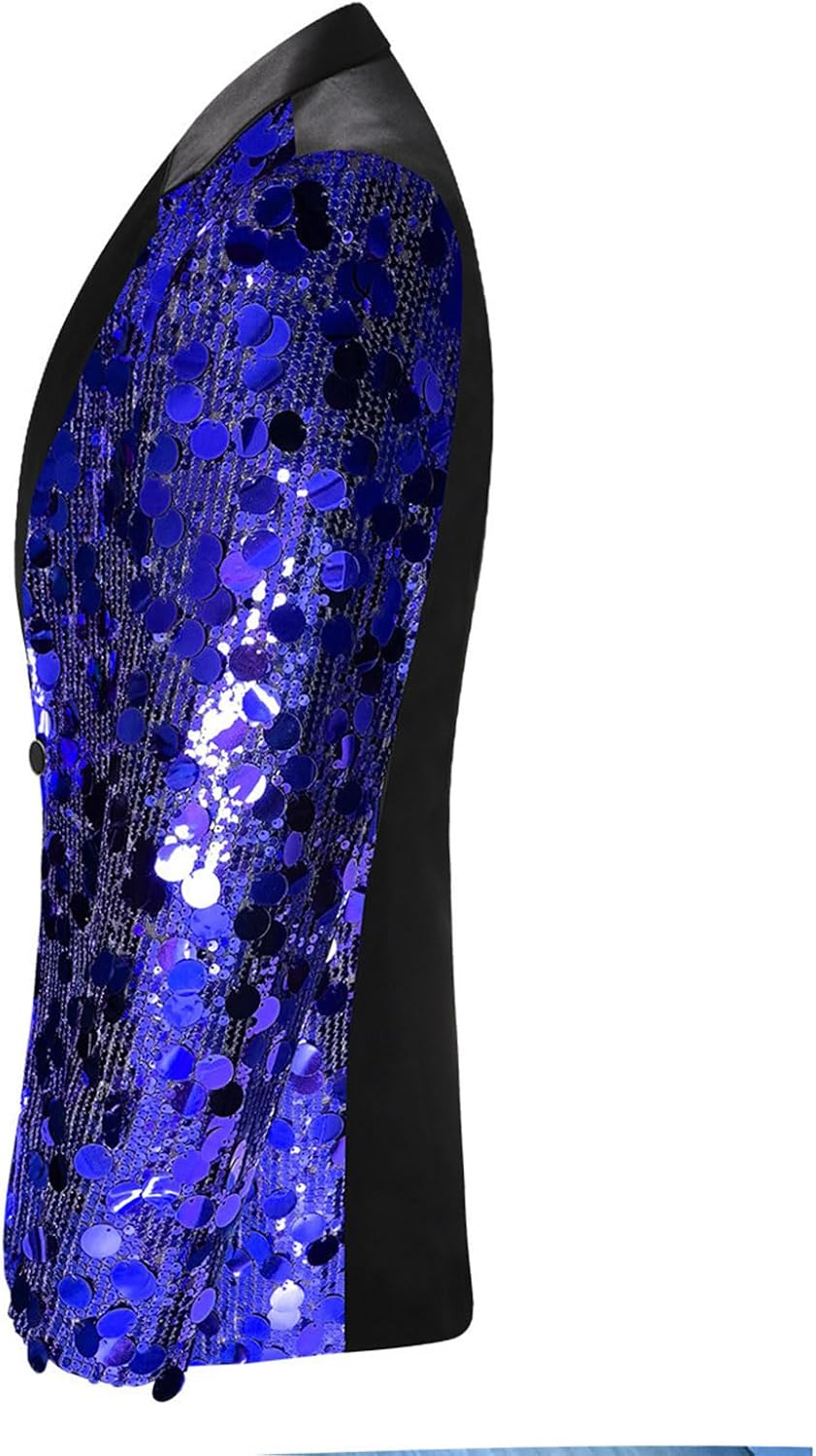 [HUIEBOO] ジャケット スーツ メンズ 秋 スパンコール ラメ キラキラ カジュアル タキシード ダンス パーティー 舞台