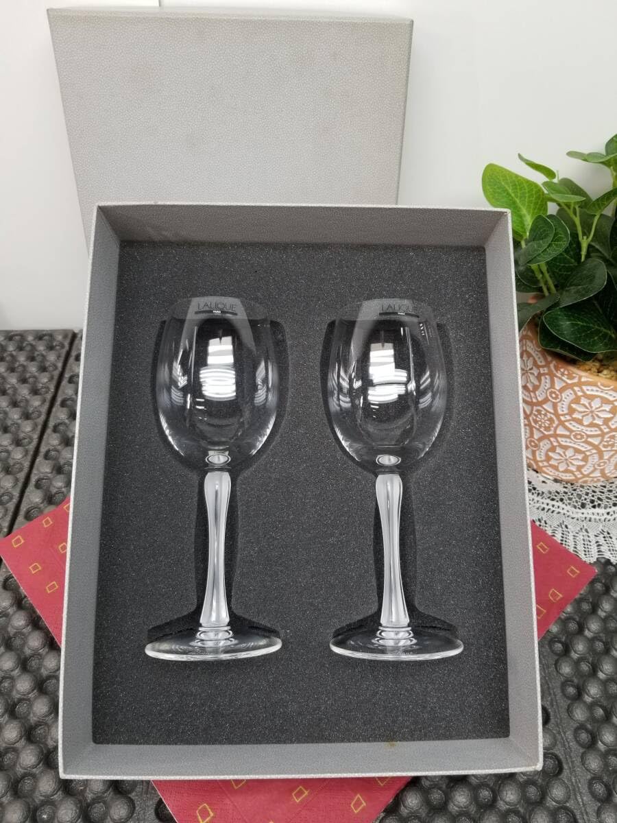 Amazon | ラリック LALIQUE ペア ワイングラス 保管品 5848 08 | ノー