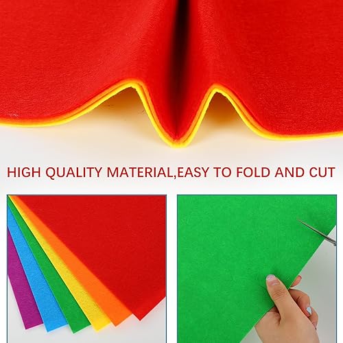 Miniatura 3 de Whaline Paquete de 90 hojas de tela de fieltro de colores surtidos, 7.9 x 11.8 pulgadas, paquete de fieltro para manualidades, proyectos de retazos