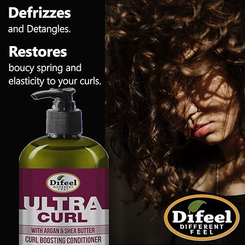 Miniatura 5 de Difeel Ultra Curl con Argán y Manteca de Karité - Acondicionador para aumentar los rizos, 33.8 oz.