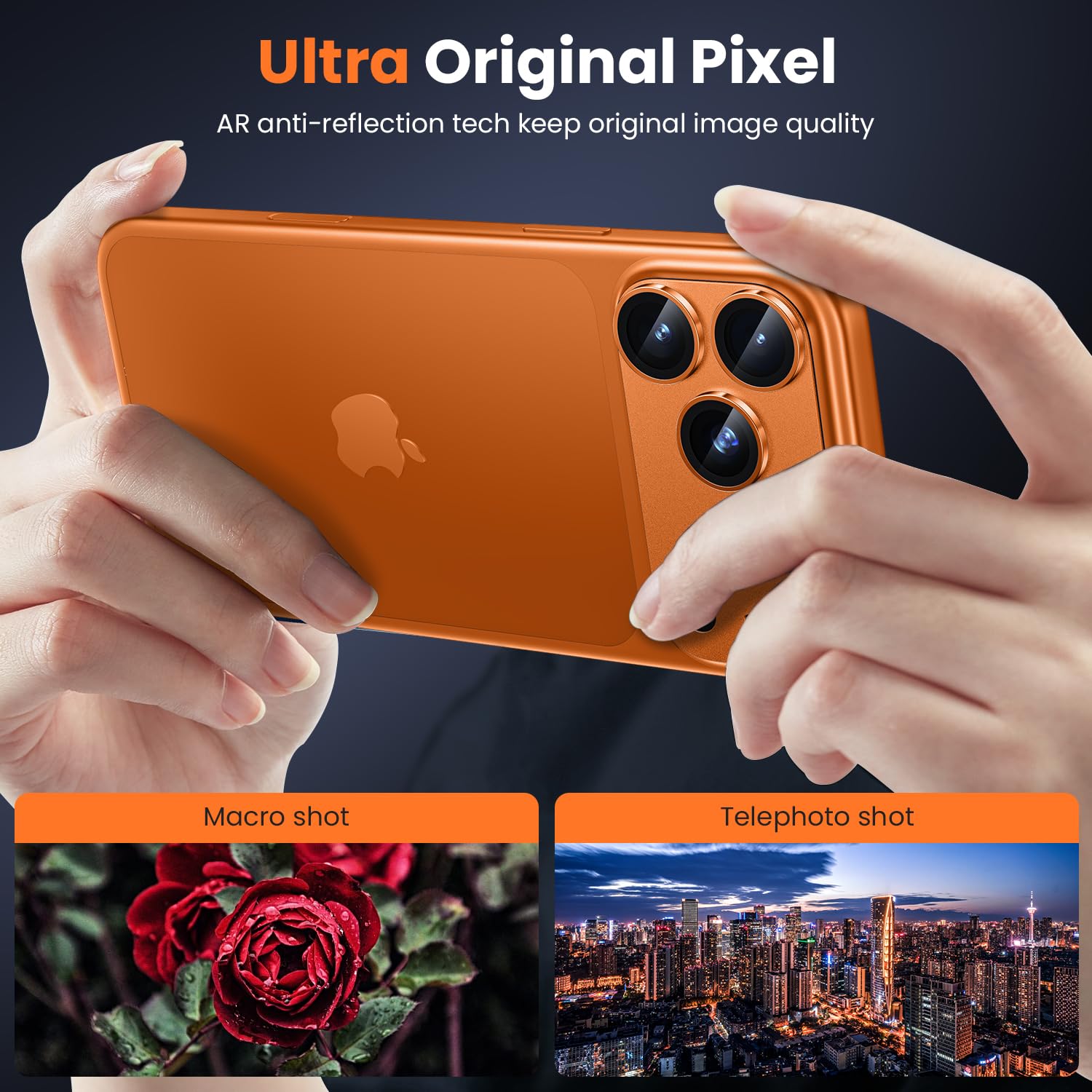 WSKEN dla iPhone 17 Pro ochrona obiektywu aparatu - [wojskowa odporność na wstrząsy] [Silna przyczepność] Metalowa osłona ekranu ze stopu aluminium ze szkła hartowanego