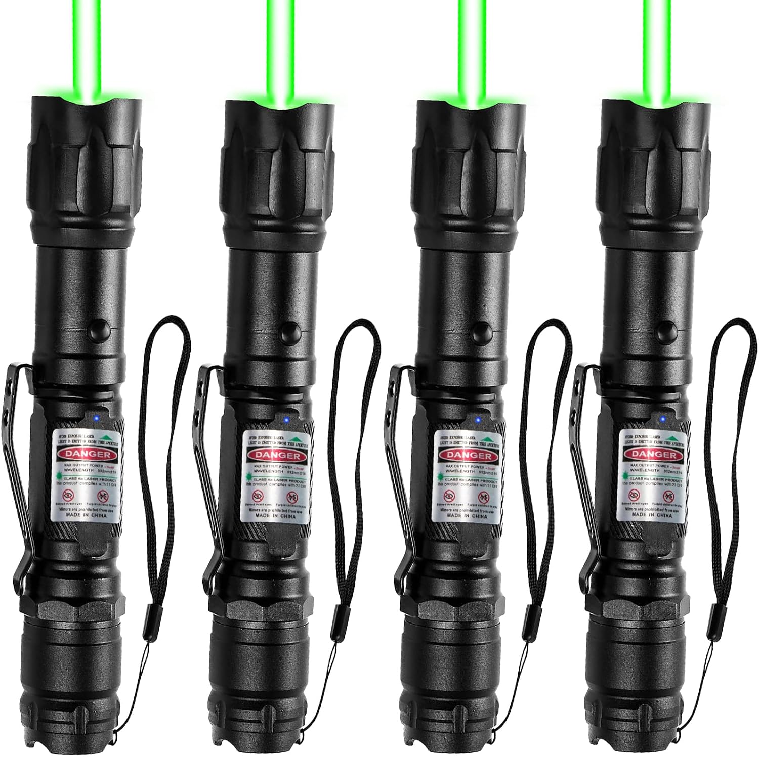 MIPREZT [4 Packs] Rechargeable Green Laser Pointer High Power Green Beam Light Long Distance Range for TV/LED/LCD Screens Tactical Flashlights Presentation Office/Outdoors [003]