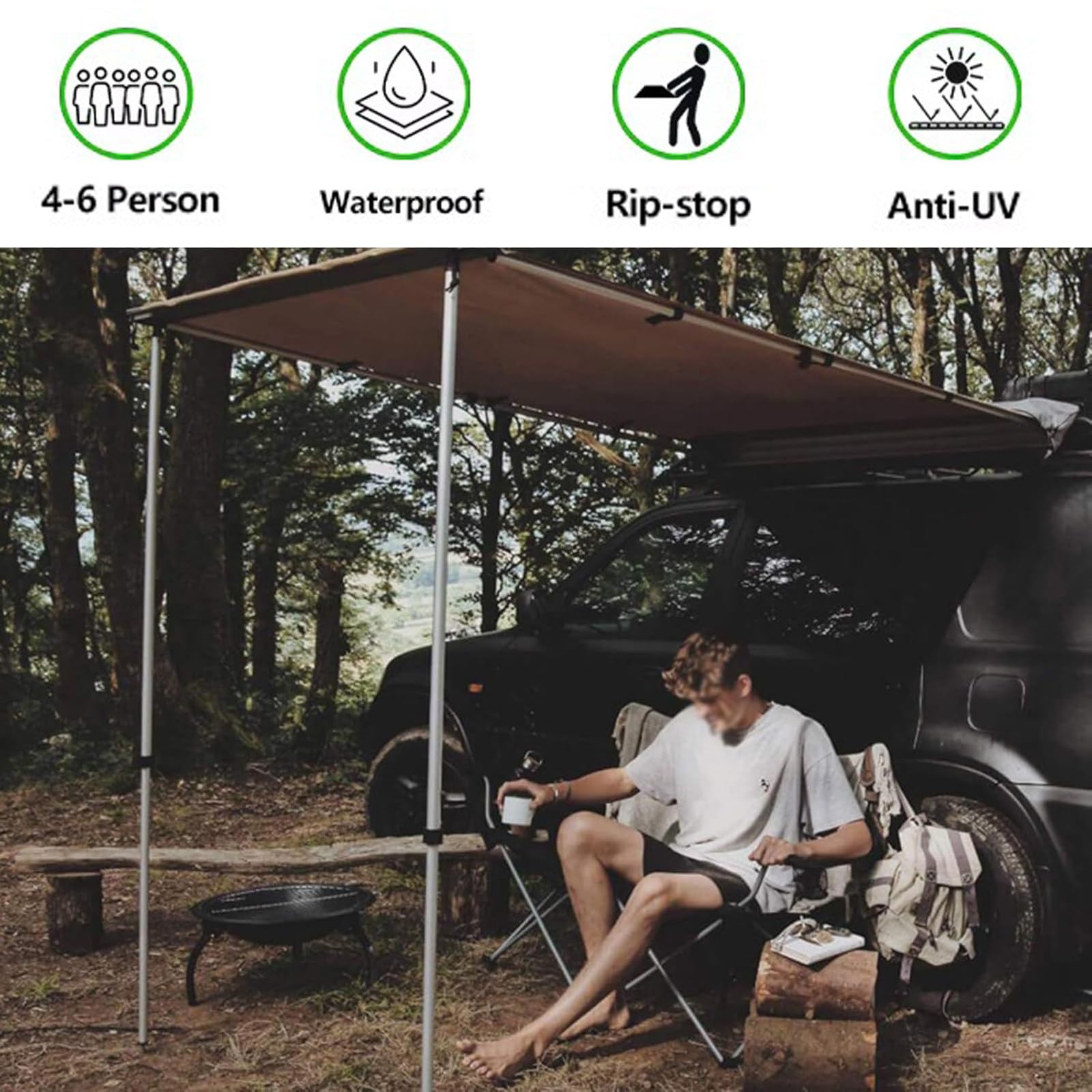 Markiza pojazdu, wodoodporna, wysuwana markiza samochodowa na kemping, regulowana markiza do SUV-ów i vanów