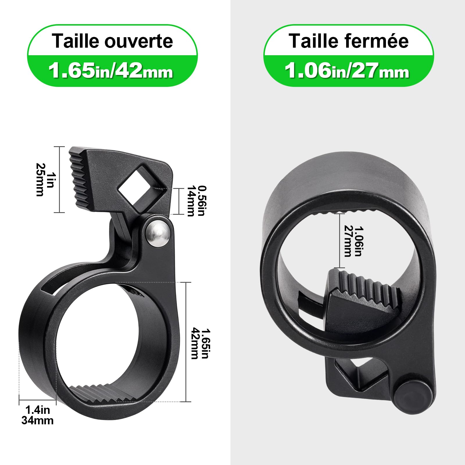 Toolwiz Outil pour retirer la biellette intérieure, 2 pièces, 3/8 pouces Outil universel à faible profil avec démonte-clé hexagonal pour biellettes intérieures, 27–42 mm Clé de fourche