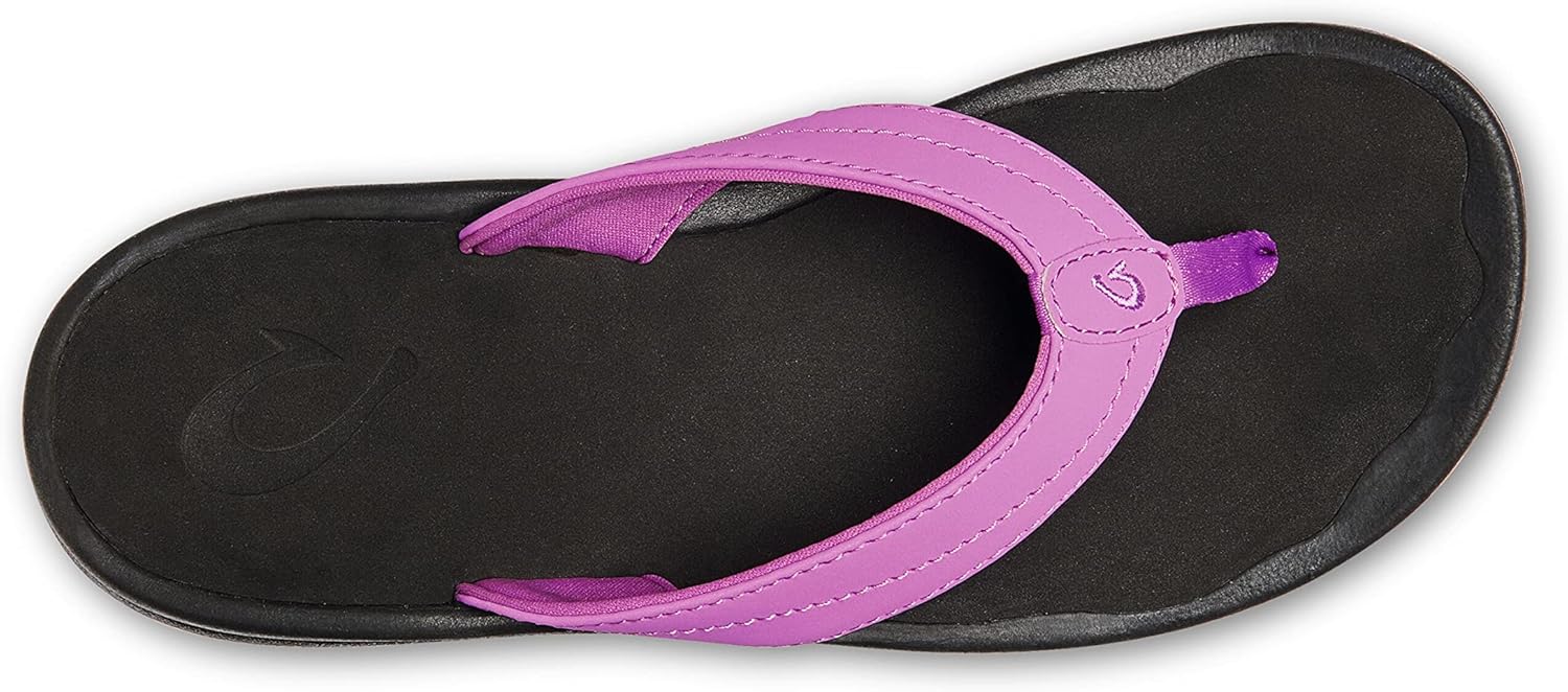 OLUKAI Ohana Women's Beach Sandals, Quick-Dry Flip-Flop Slides, Water Resistant, Wet Grip Soles & Compression Molded Footbed 5 Blueberry/Black