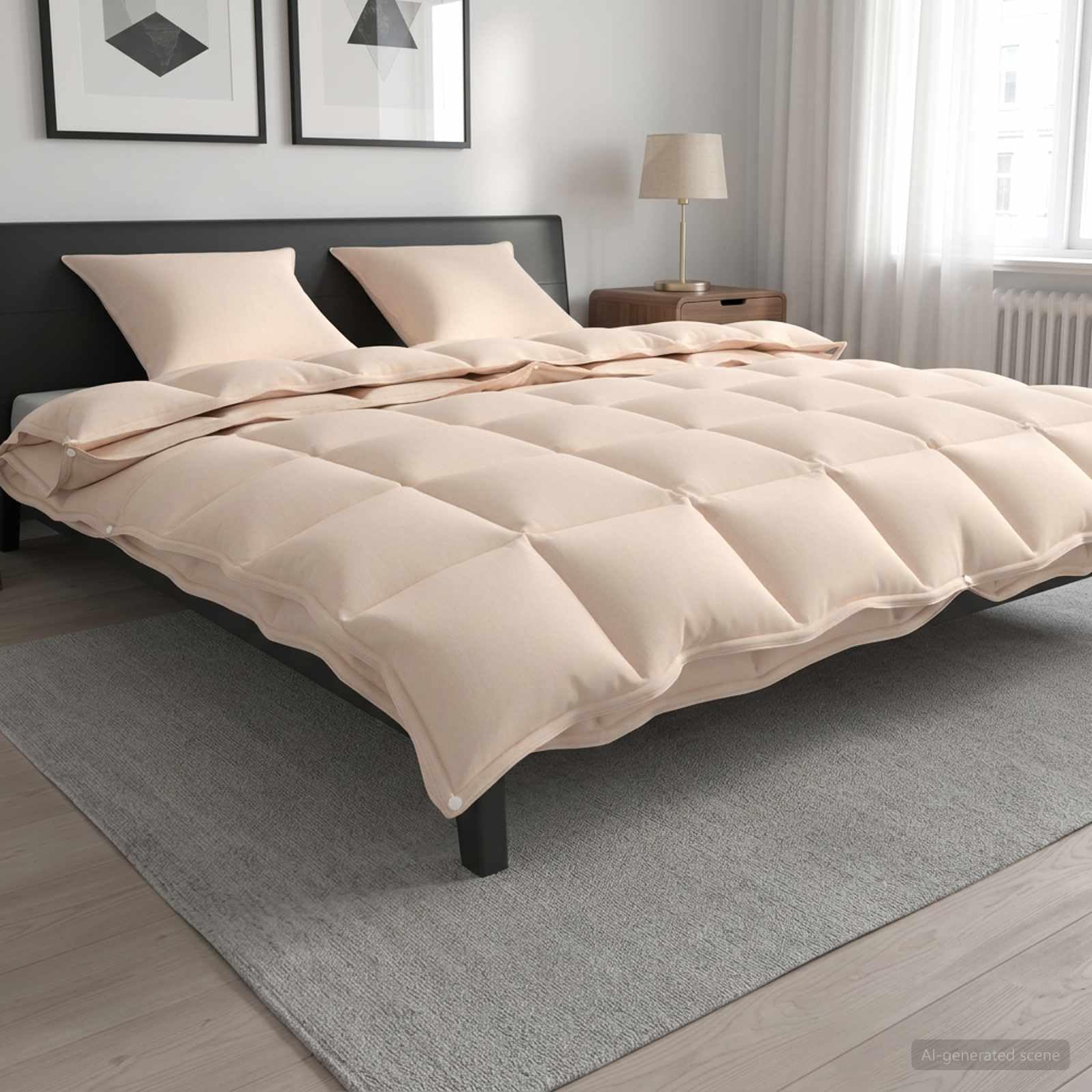 vidaXL Zestaw kołder 2 szt. 260 x 240 cm Kapok i poliester Beżowy