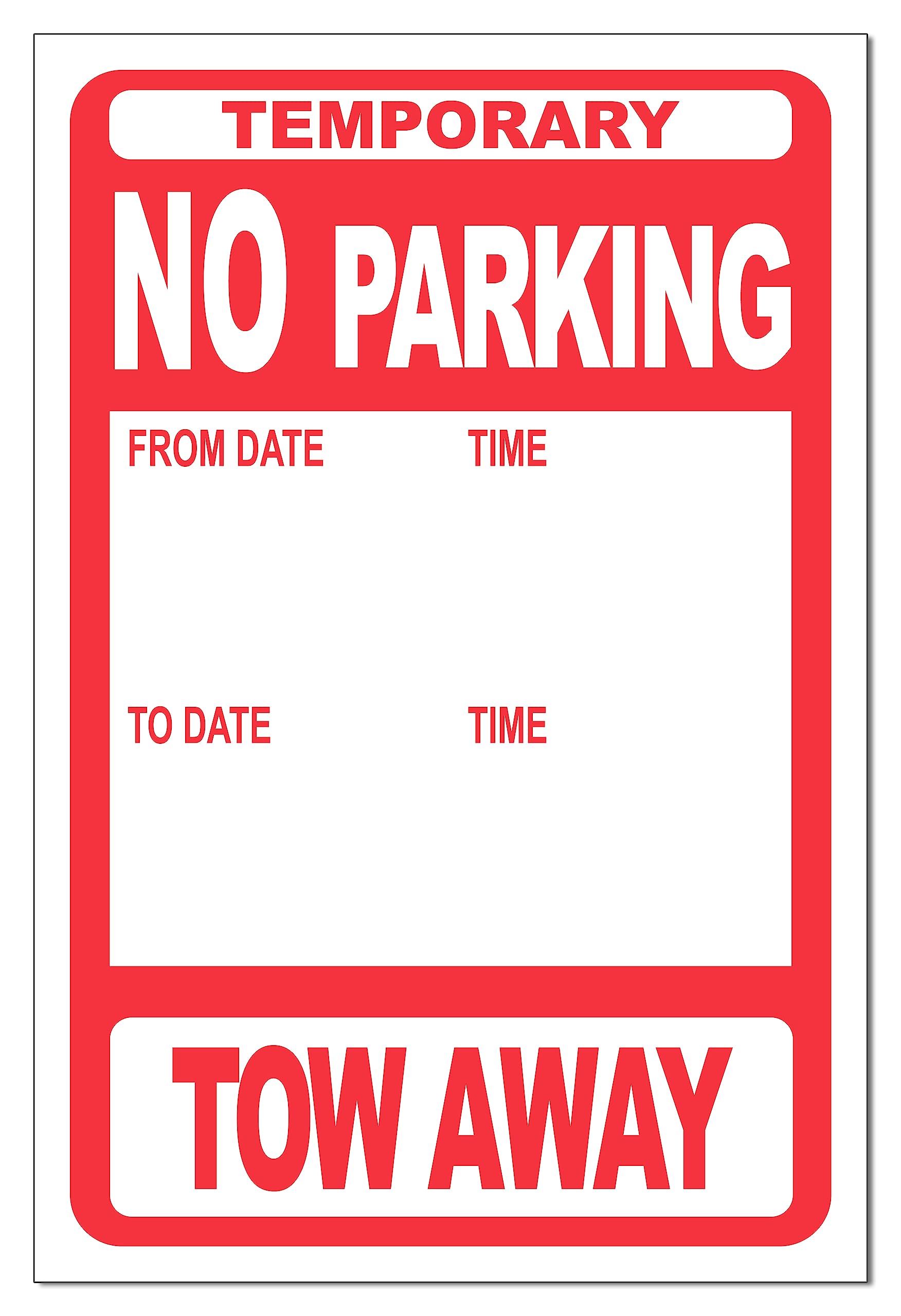 Amazon.com: Temporary No Parking, Tow Away Signs - 50 pack - 12