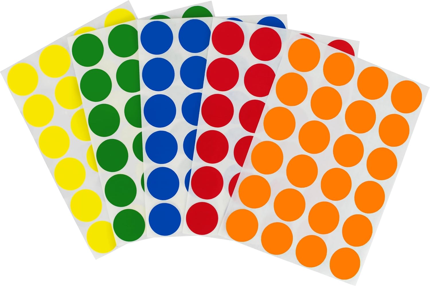 ChromaLabel 3/4 Inch Circle Stickers, Removable Dot Labels, Round Colored Stickers for Arts and Crafts - 5 Assorted Standard Colors, 1200 Pieces of Dots