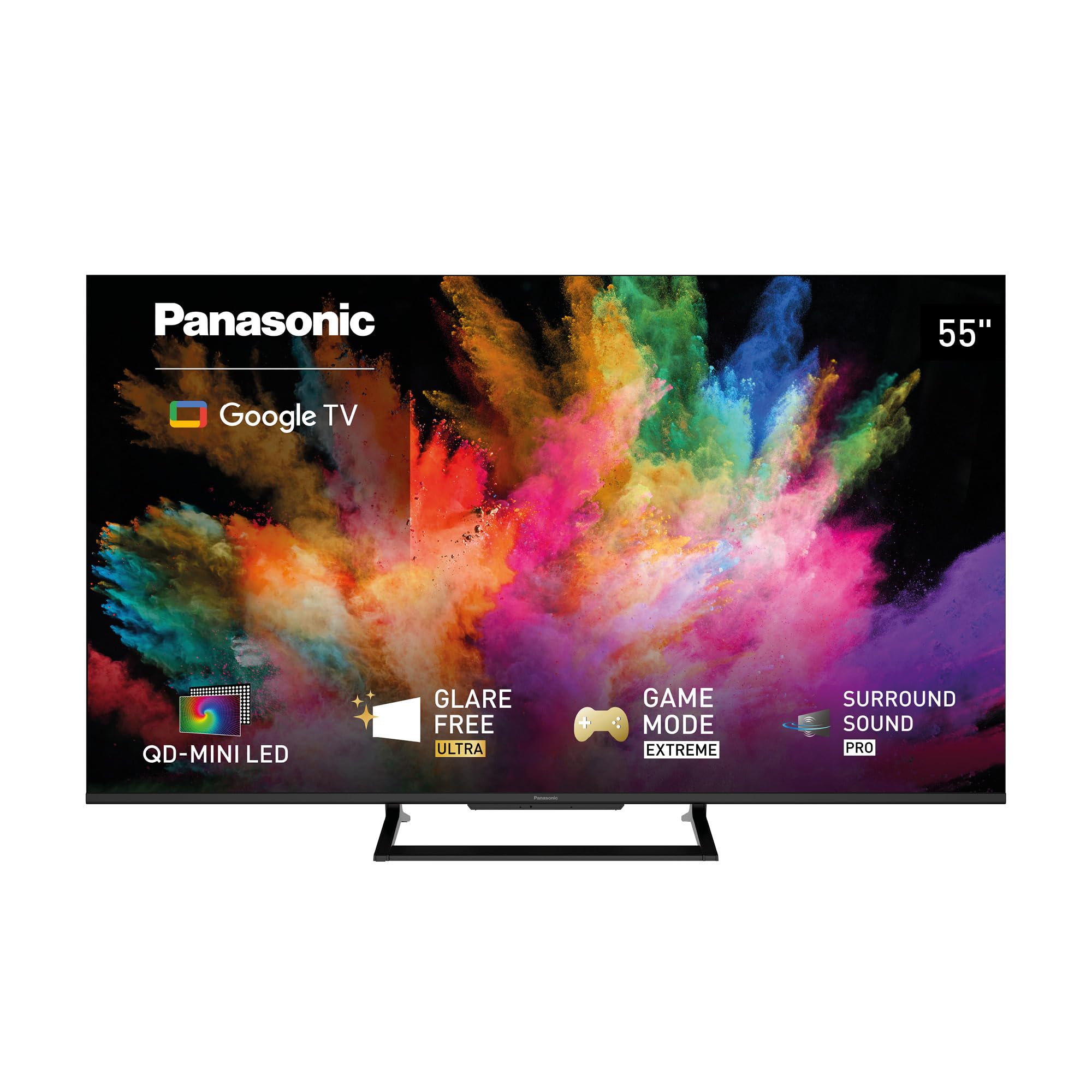 Panasonic TN-55W92C, 4K QD-Mini LED, Glare Free Ultra, Google TV, Smart TV | AI 4K Colour Engine Pro, Surround Sound Pro, Google Assistant, Game Mode Extreme 144 Hz, 55" (139cm), W92C Serie 2026