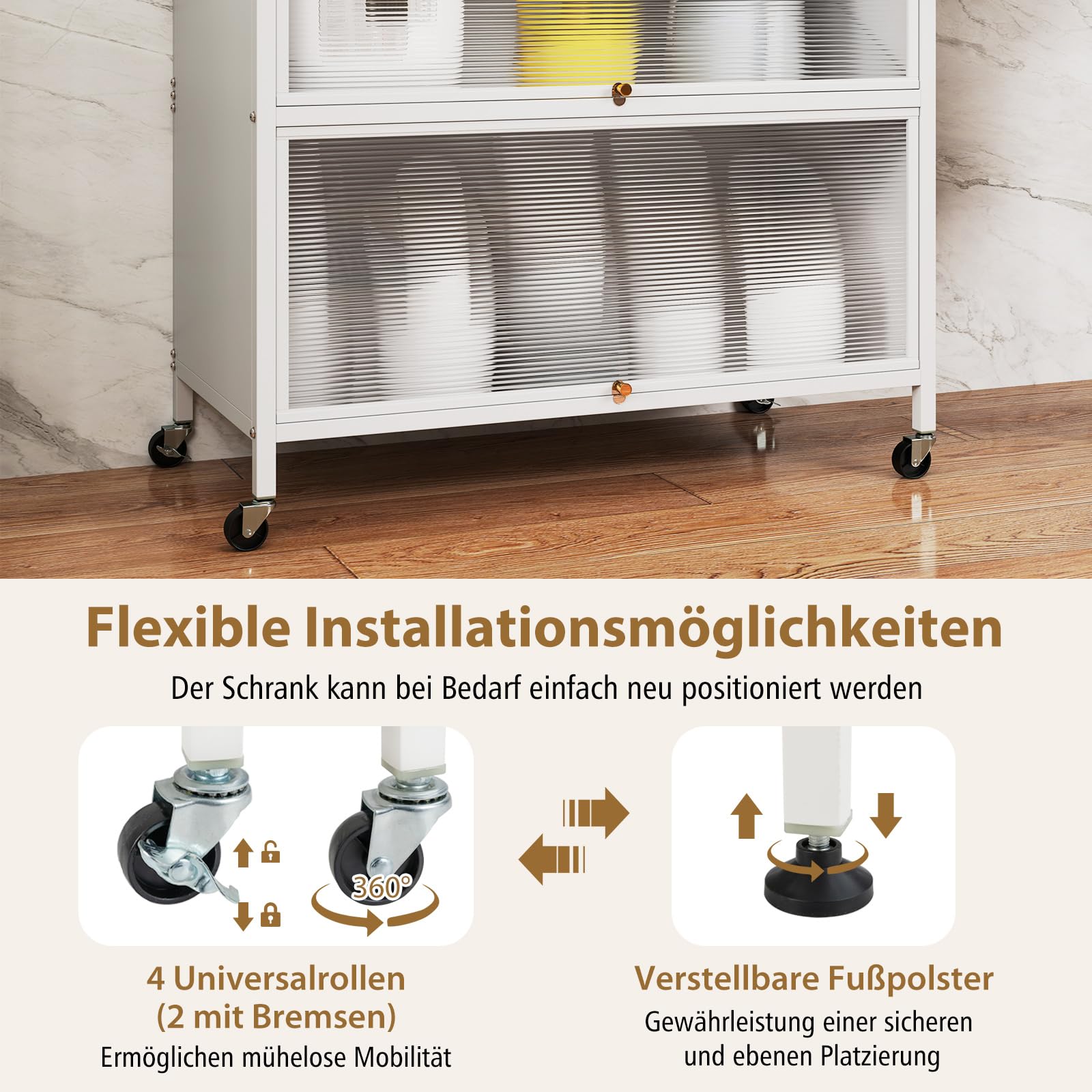 GOPLUS Keukenkast met 5/6 niveaus, buffetkast met werkblad en kasten