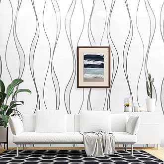 Beige Stripes Wallpaper Glitter Effect Textured 3D Flocking Embossed Wallpapers Non-Woven Stripes Wall Paper Roll for Adults Kids Bedroom Living Room Hallway Stairs Lounge