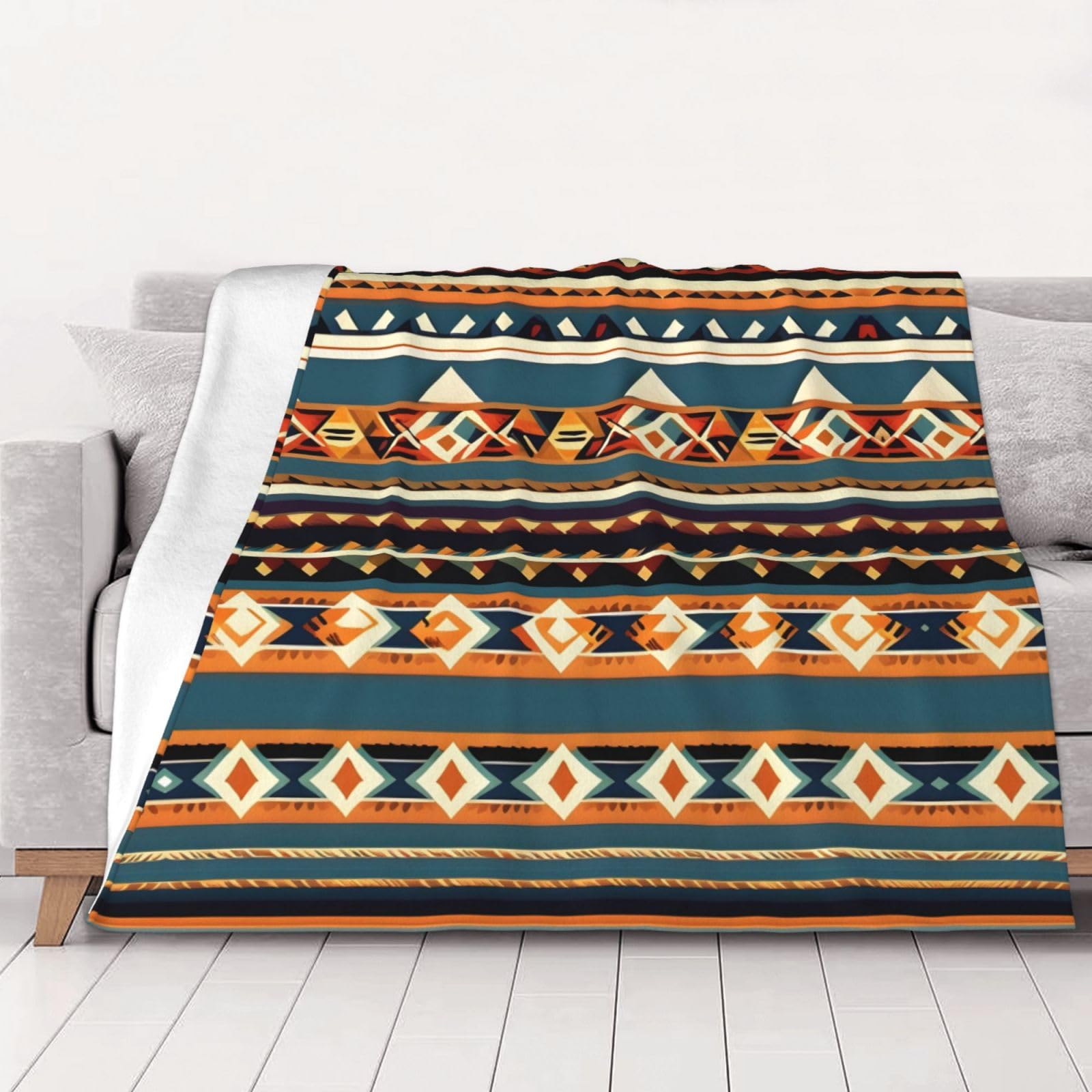 Couverture flanelle amérindienne anti-froid pour lit et canapé toutes saisons
