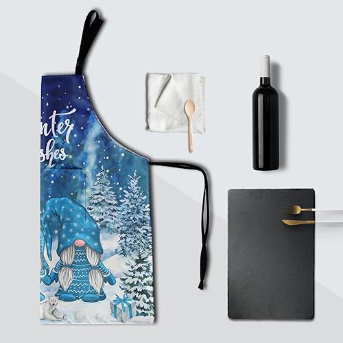 Miniatura 8 de Giwawa Delantal unisex resistente de 33 x 28 pulgadas con 2 bolsillos, delantales de cocina adecuados para barbacoa, parrilla, dibujo, corte de pelo