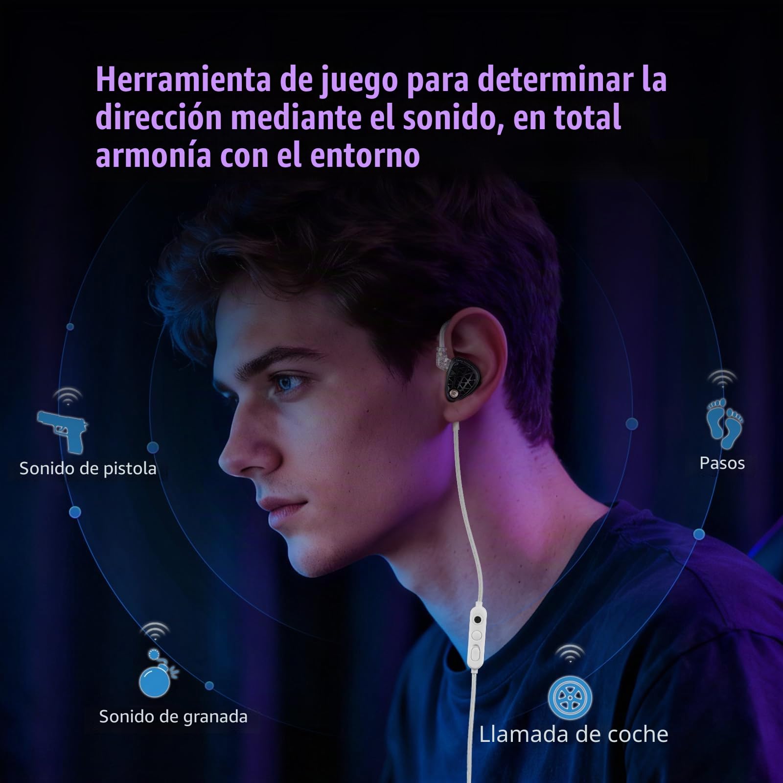 KZ Phantom Auriculares In Ear para Juegos, IEM Gaming con Cable y Micrófono, HiFi In Ear Monitor, Sonido nítido y Graves Profundos, con Cable Desmontable para Gaming