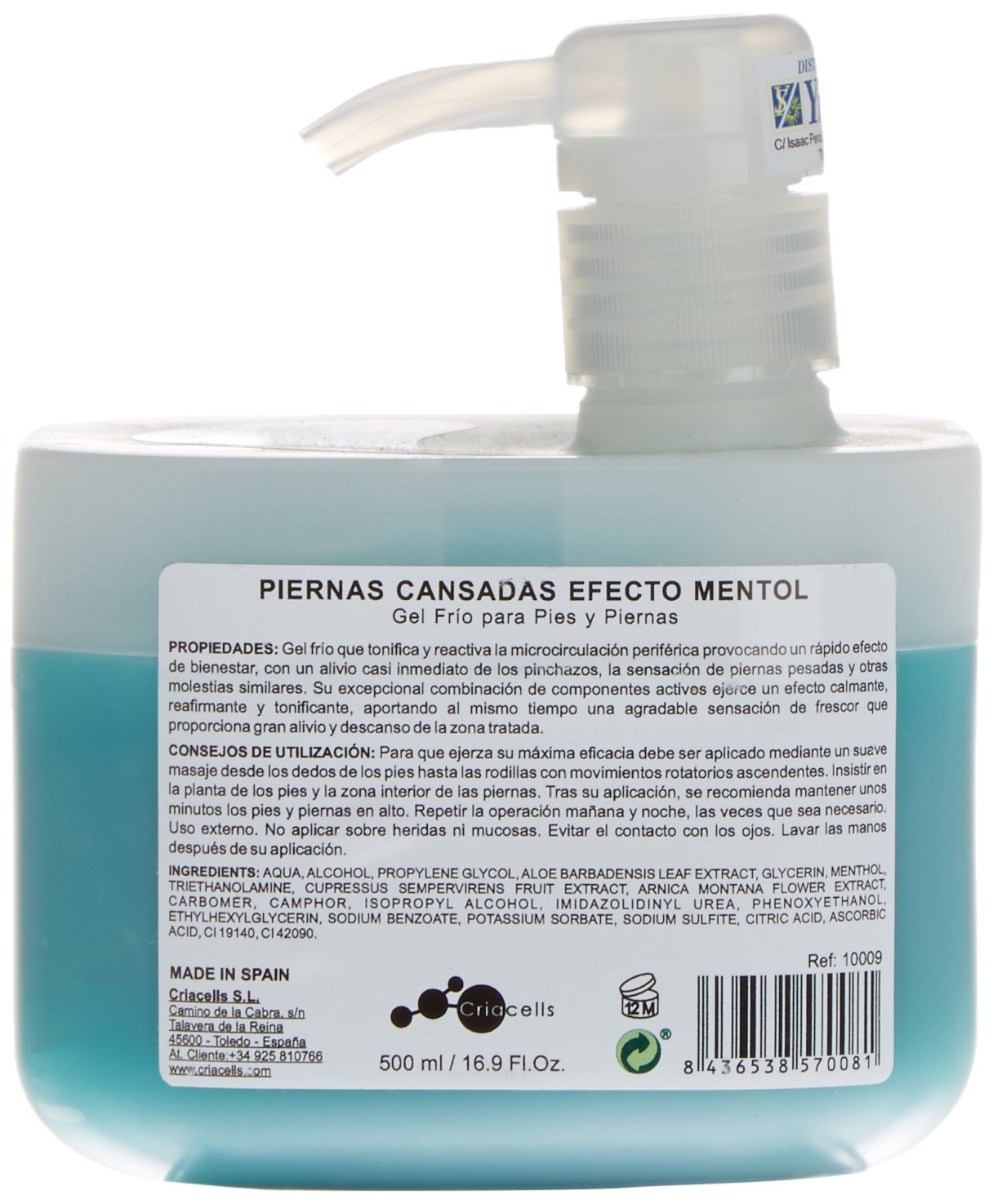 Bifemme Piernas cansadas mentol - 500 ml