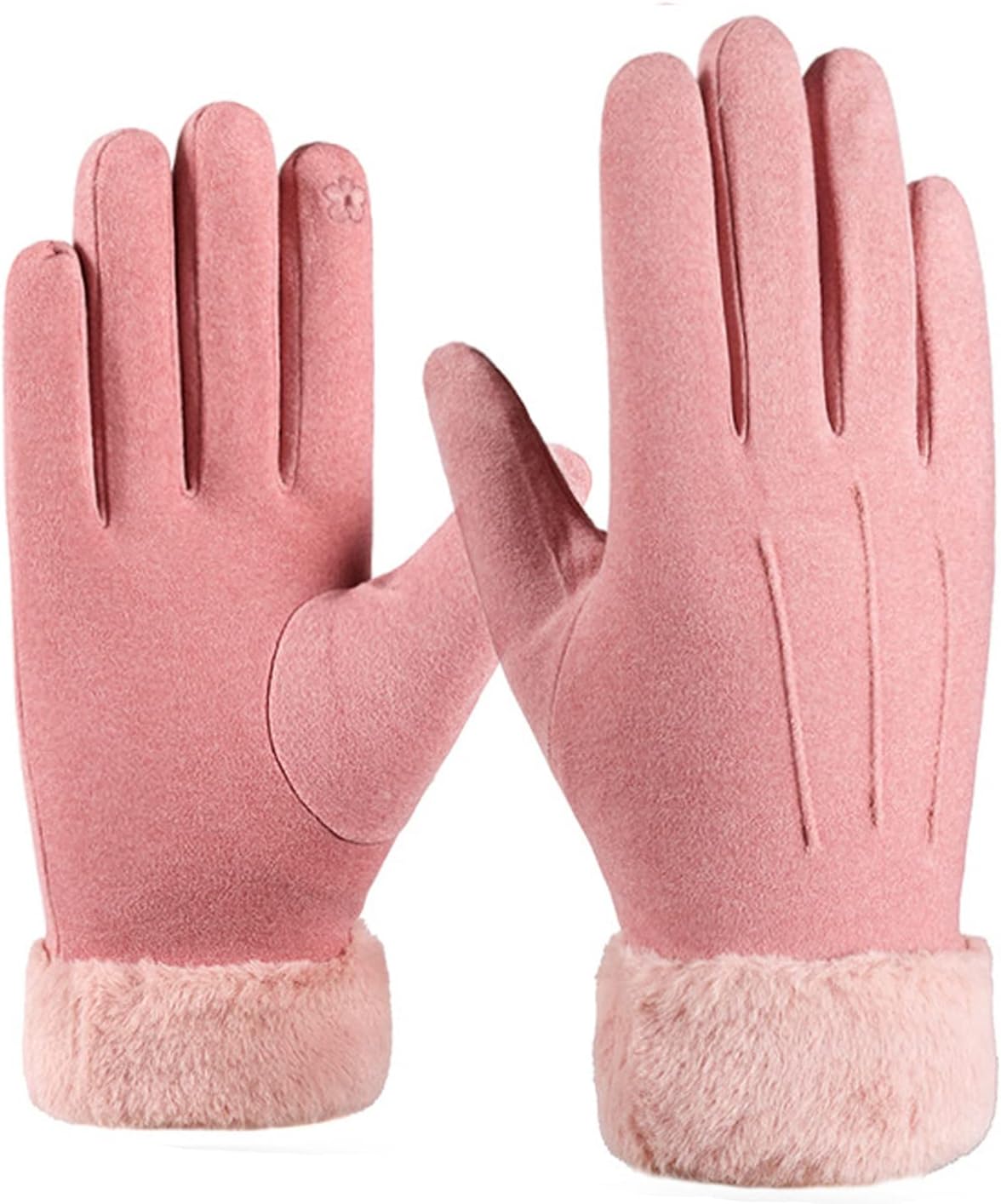 Cosswe Women Winter gloves, Lady Super Soft Suede Leather Gloves Touch
