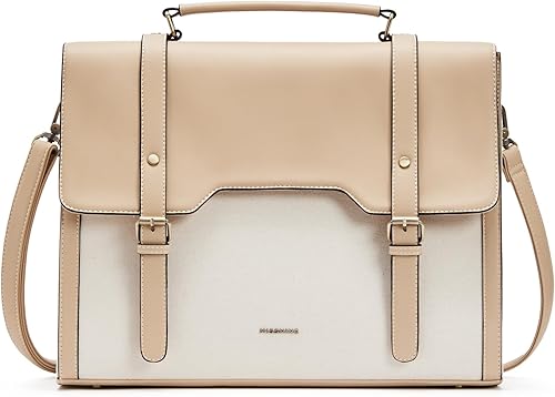 Miniatura 1 de Missnine Bolsa de mensajero de lona para laptop de 15.6 pulgadas para mujer, bolsa de trabajo profesional, bolsa de hombro